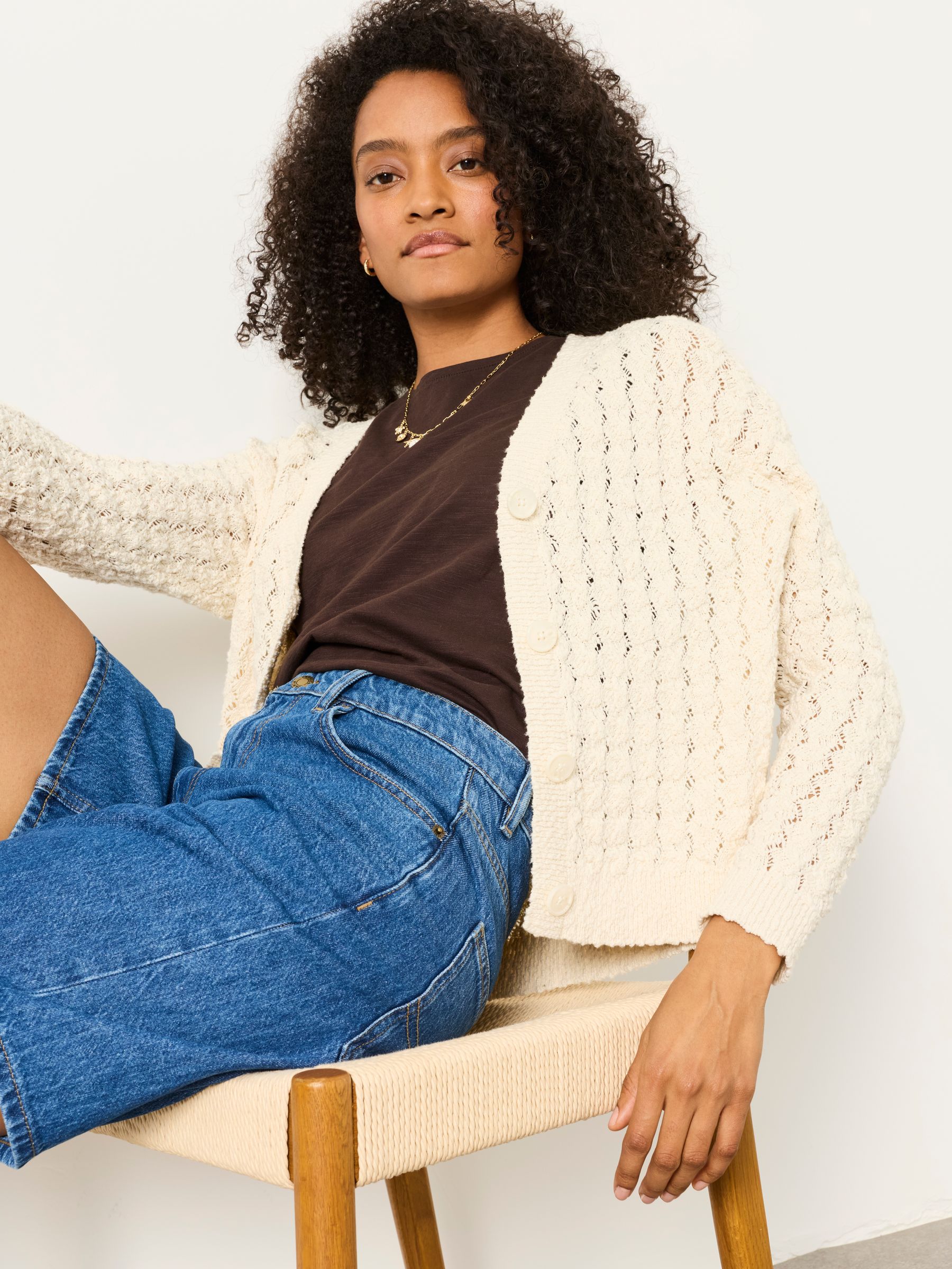 Winnie Natural Knitted Cardigan - Image 5 of 6