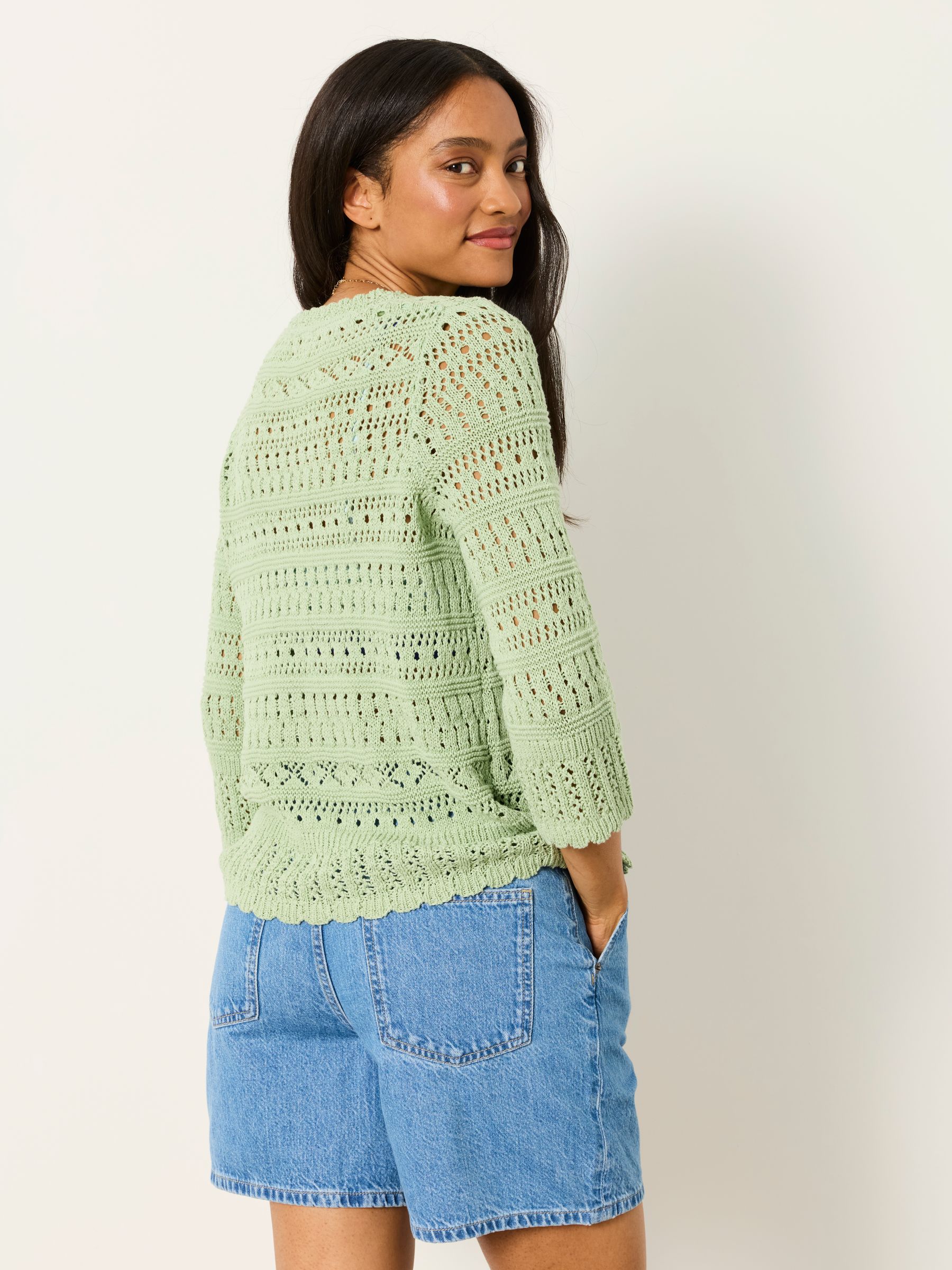Orla Light Green Knitted Stitch Jumper - Image 2 of 6