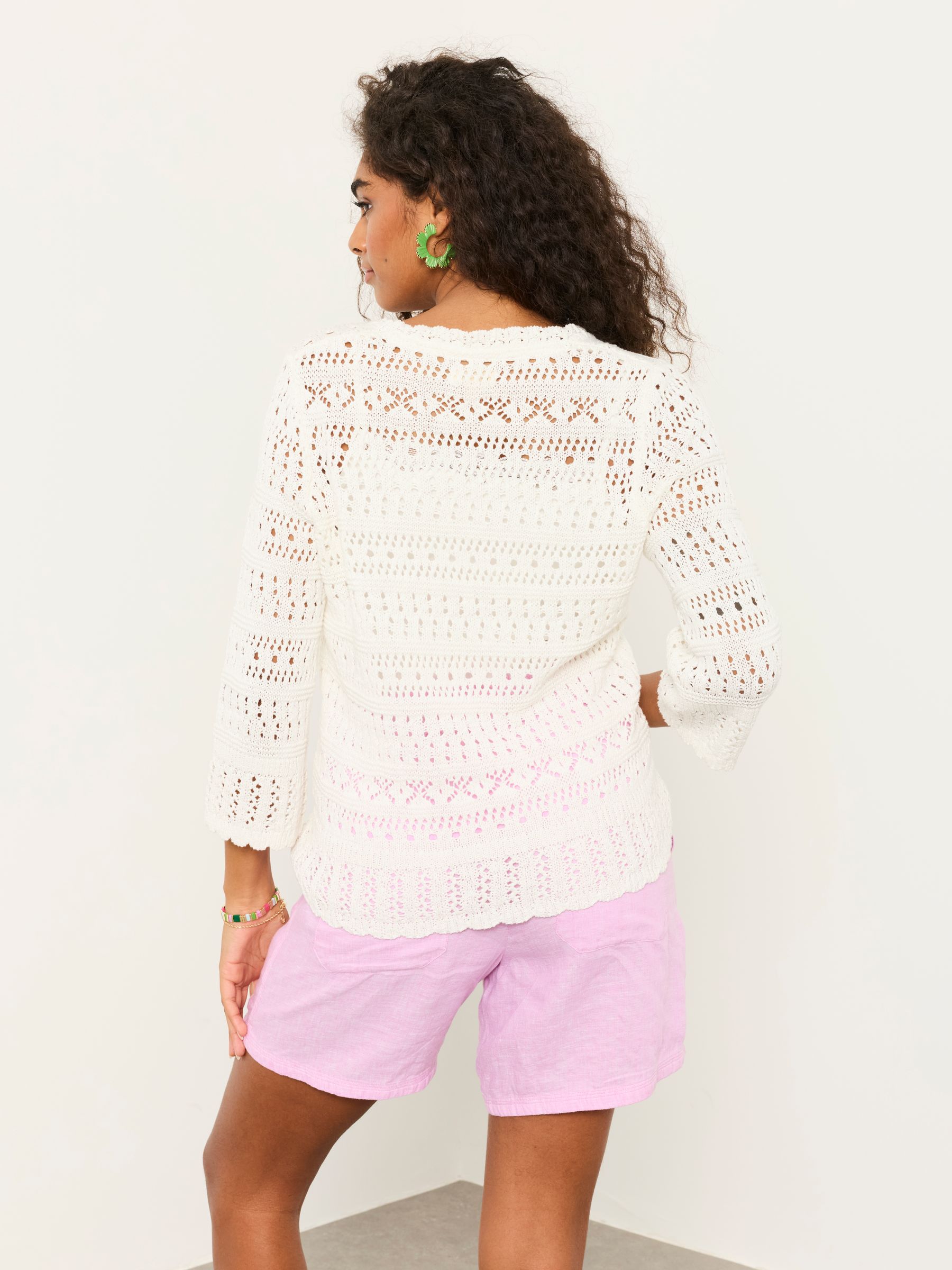 Orla White Knitted Stitch Jumper - Image 2 of 5