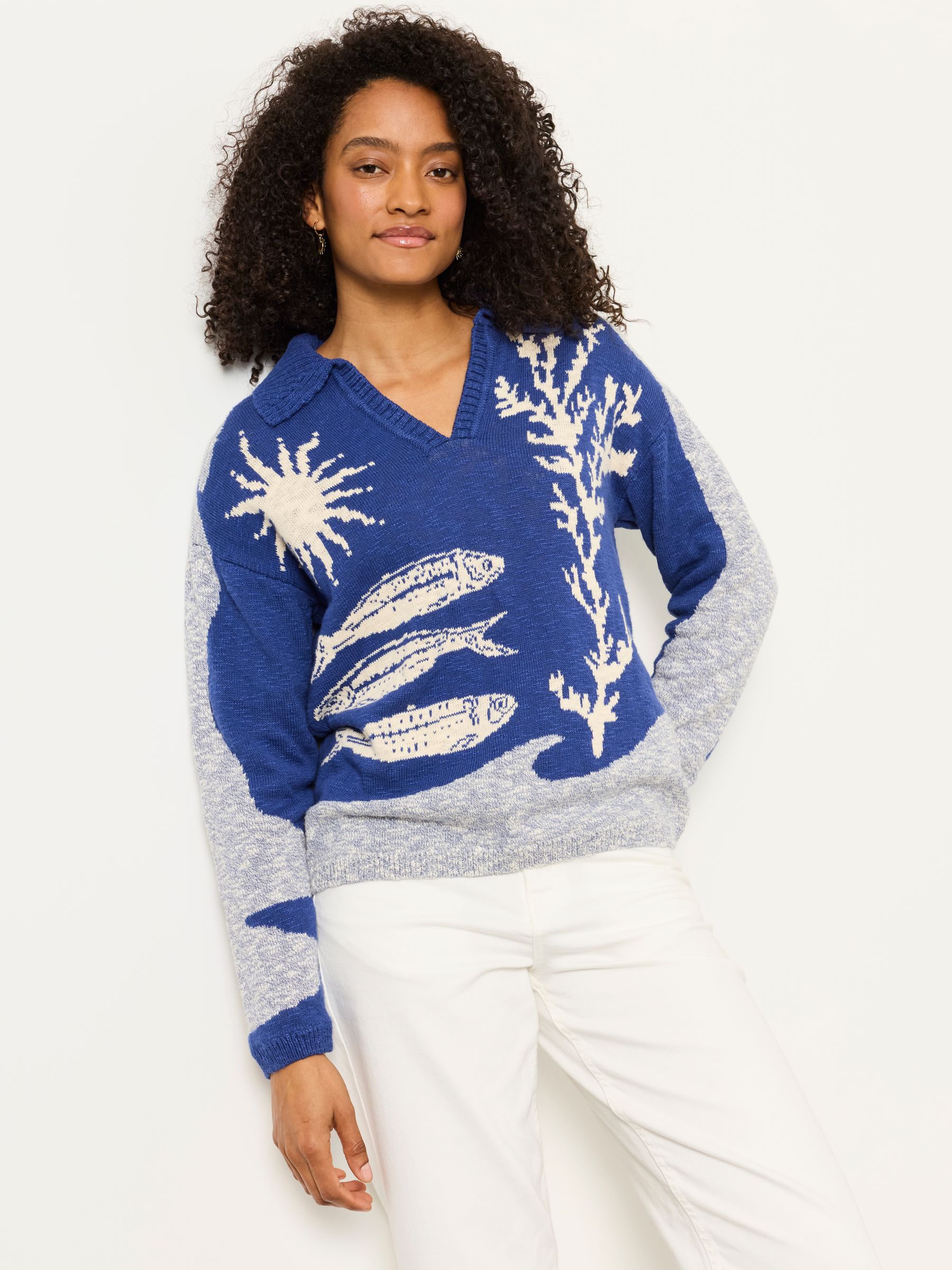 Cobalt Blue Sea Knitted Jumper - Image 2 of 6