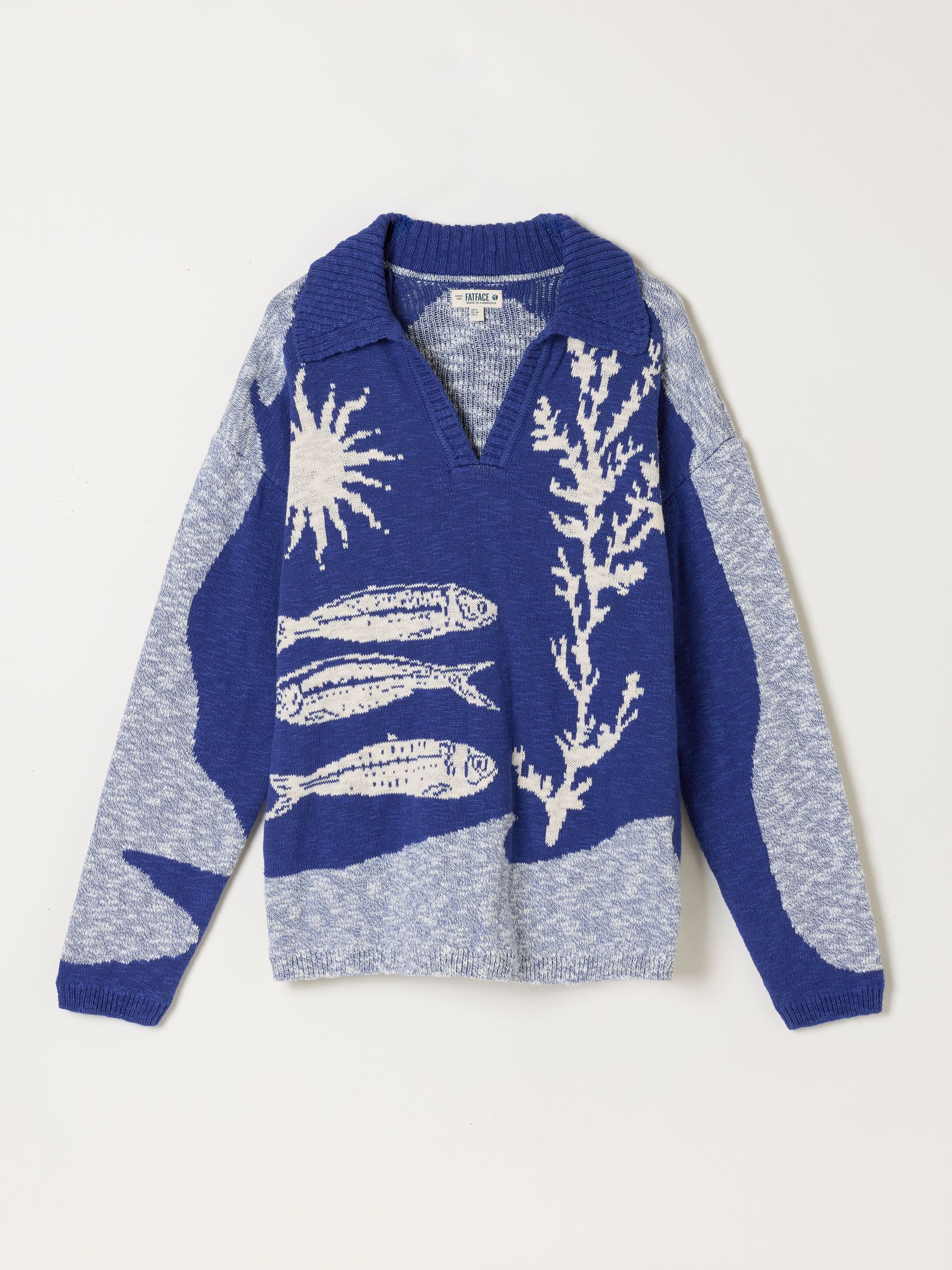 Cobalt Blue Sea Knitted Jumper | FatFace USA