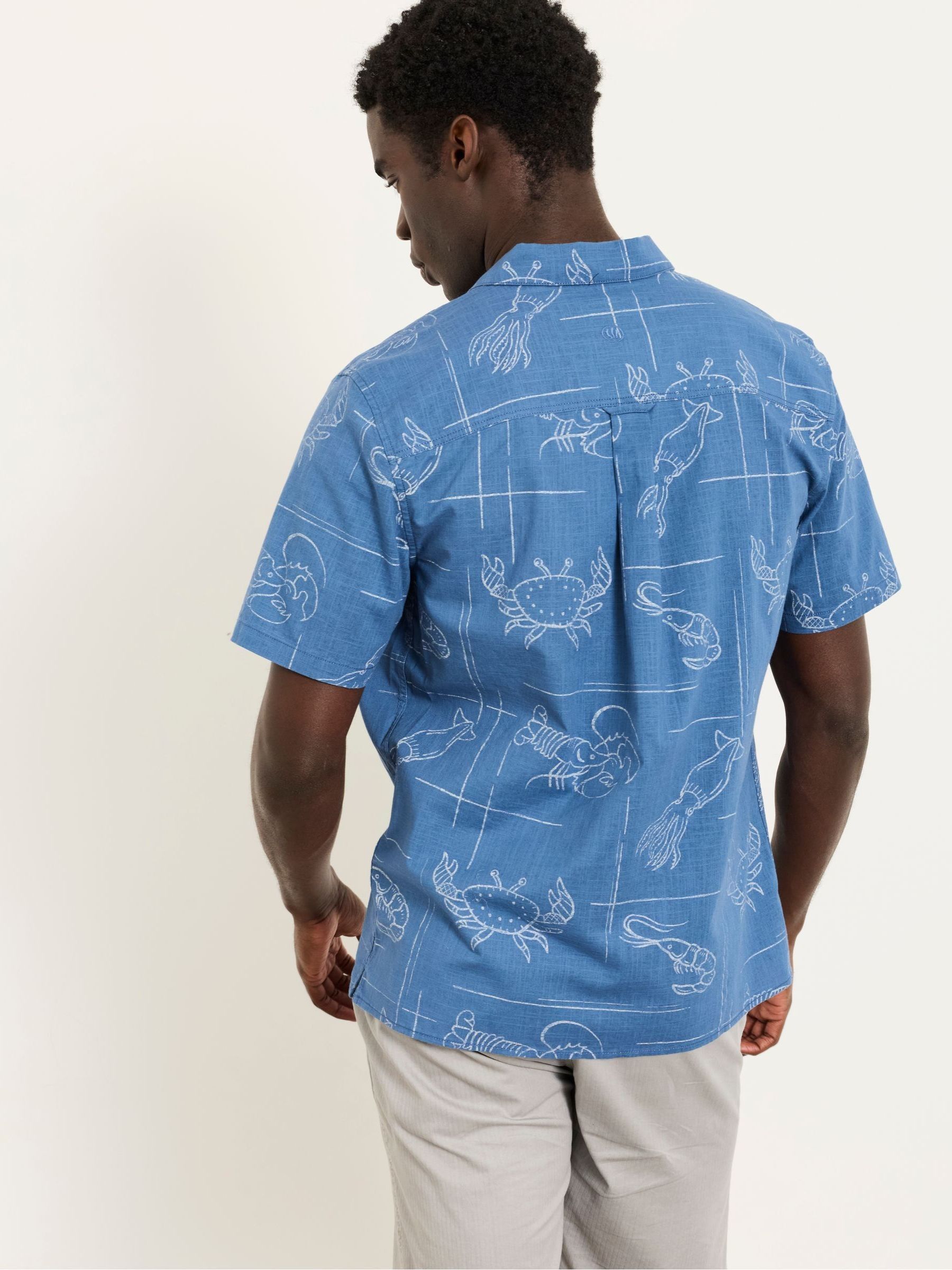 Blue Short Sleeve Seafood Print Shirt - Image 2 of 5