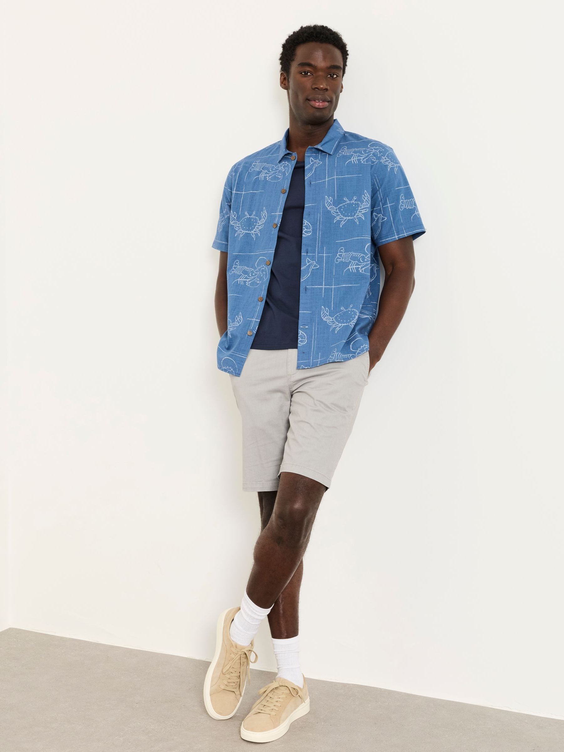 Blue Short Sleeve Seafood Print Shirt - Image 3 of 5