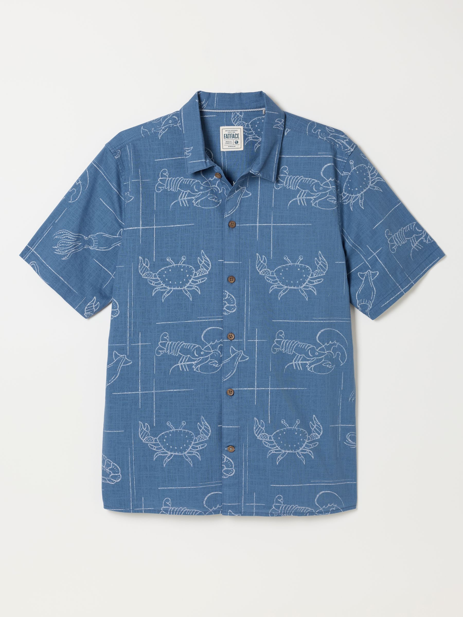 Blue Short Sleeve Seafood Print Shirt - Image 5 of 5