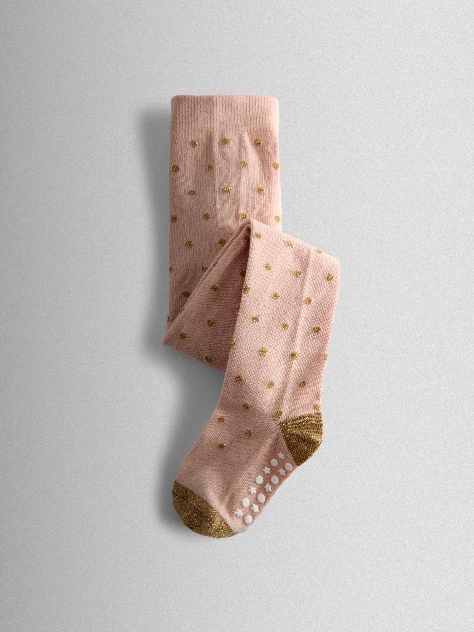 Pink 2-Pack Glitter Cotton Rich Tights - Image 2 of 7 Pink 2-Pack Glitter Cotton Rich Tights - Image 2 of 7