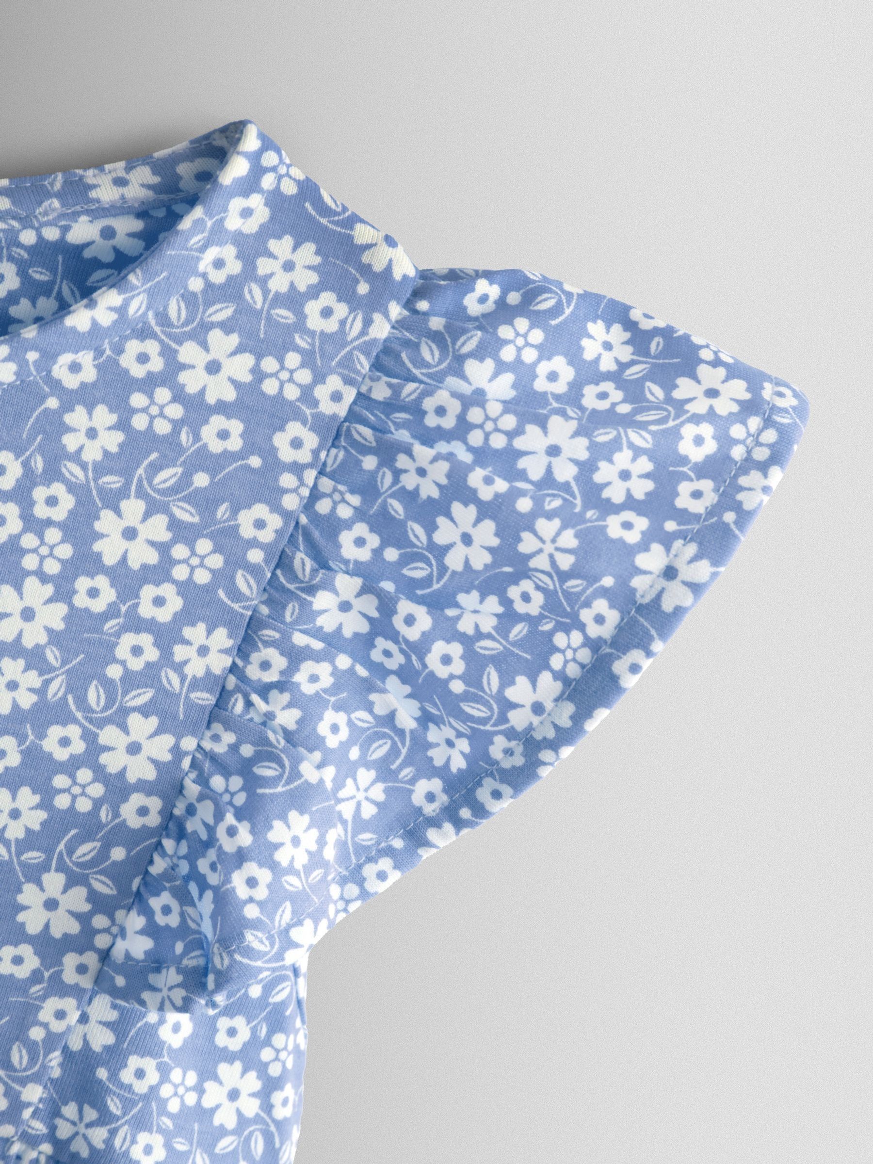 Blue Ditsy Floral Ruffle Sleeve Dress - Image 3 of 3