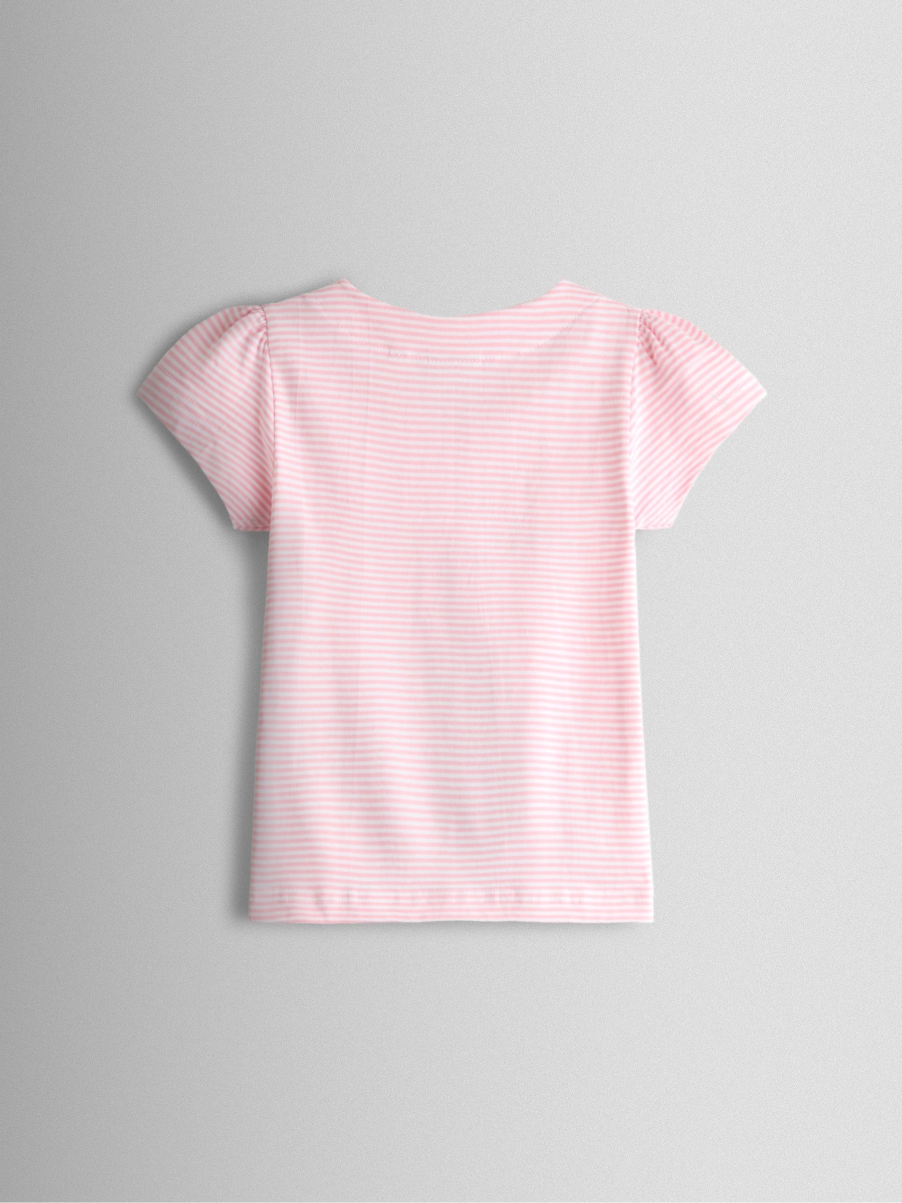 Pink Strawberry Picnic Basket Appliqué Button Shoulder T-shirt - Image 2 of 3