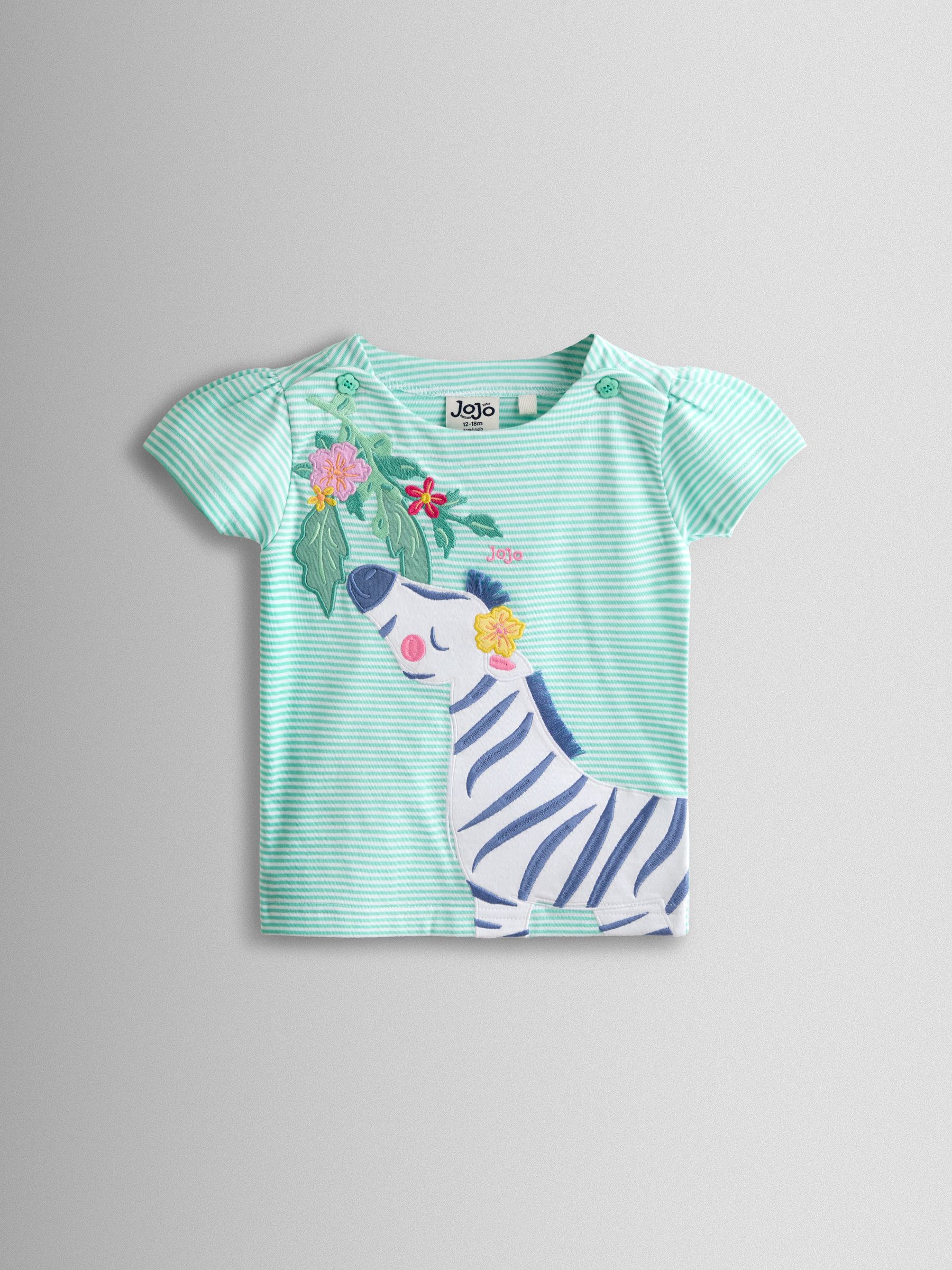 Green Appliqué Button Shoulder T-Shirt - Image 1 of 4