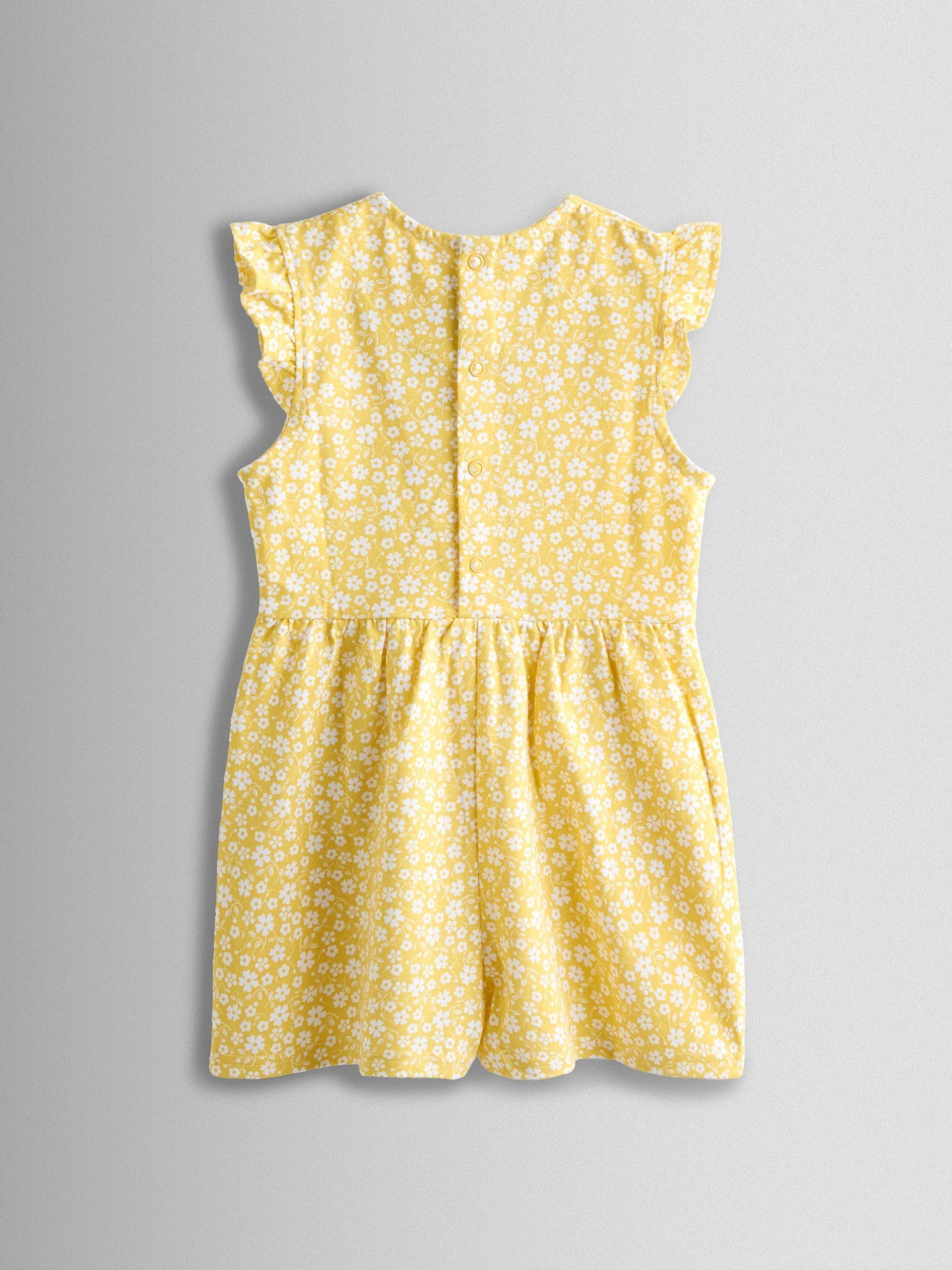 Yellow Ruffle Shoulder Playsuit - Image 2 of 4