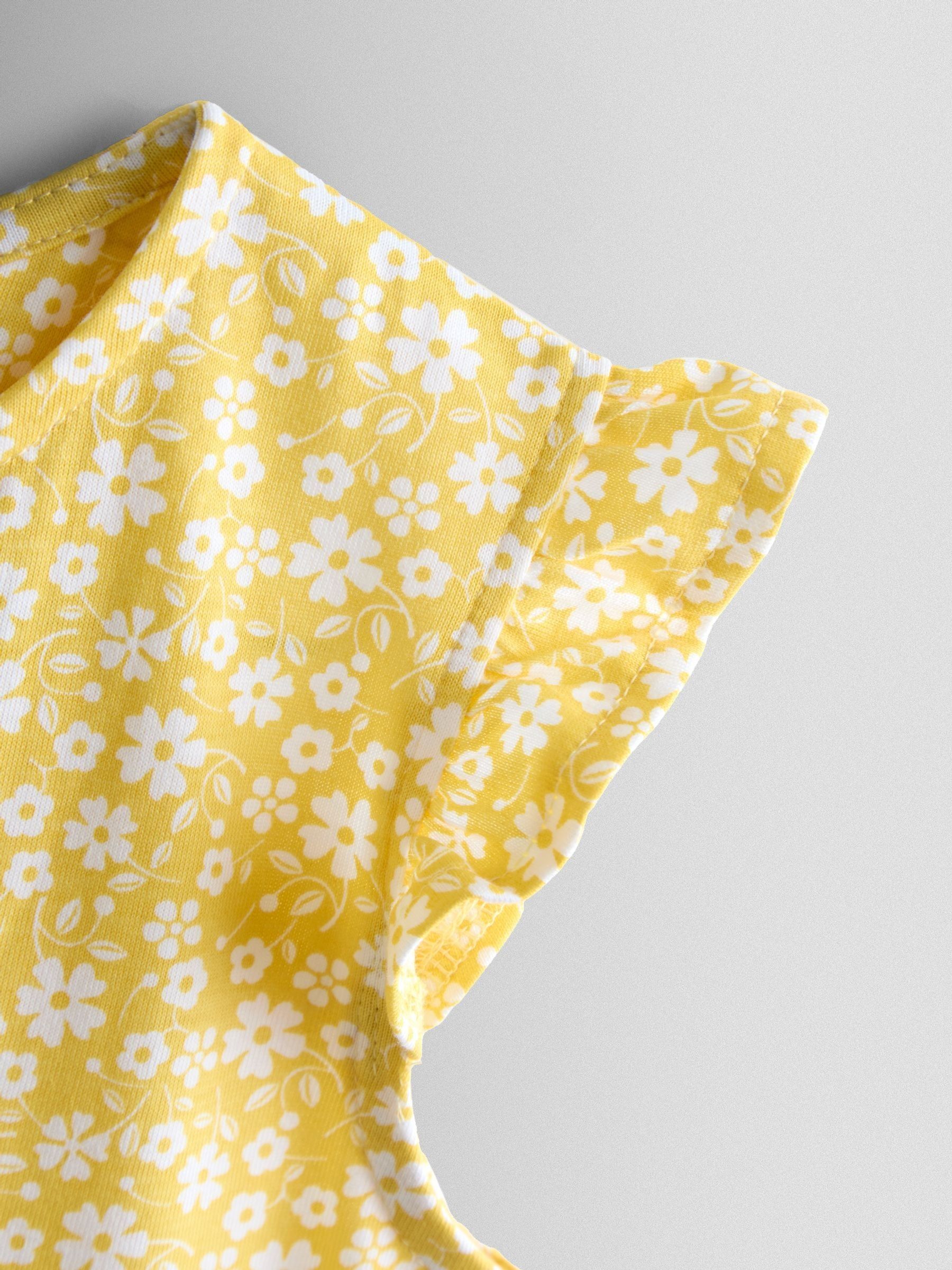 Yellow Ruffle Shoulder Playsuit - Image 3 of 4