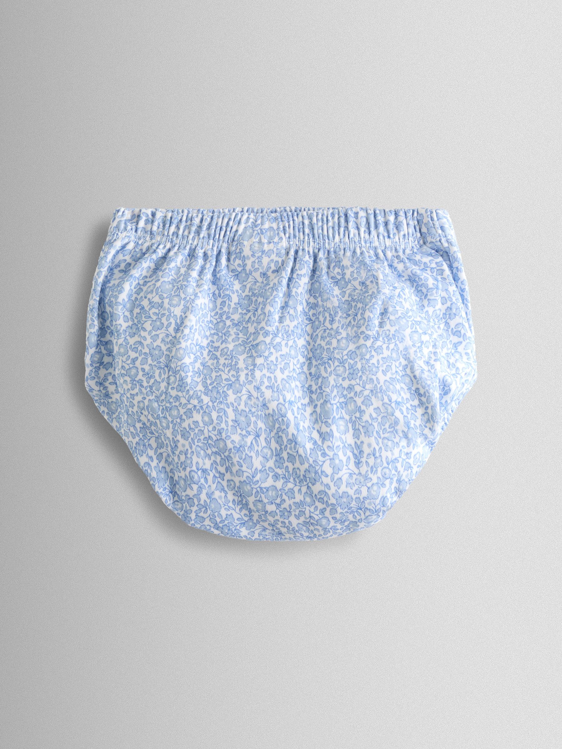 Blue Ditsy Floral Collared Smocked Baby Dress - Image 5 of 7