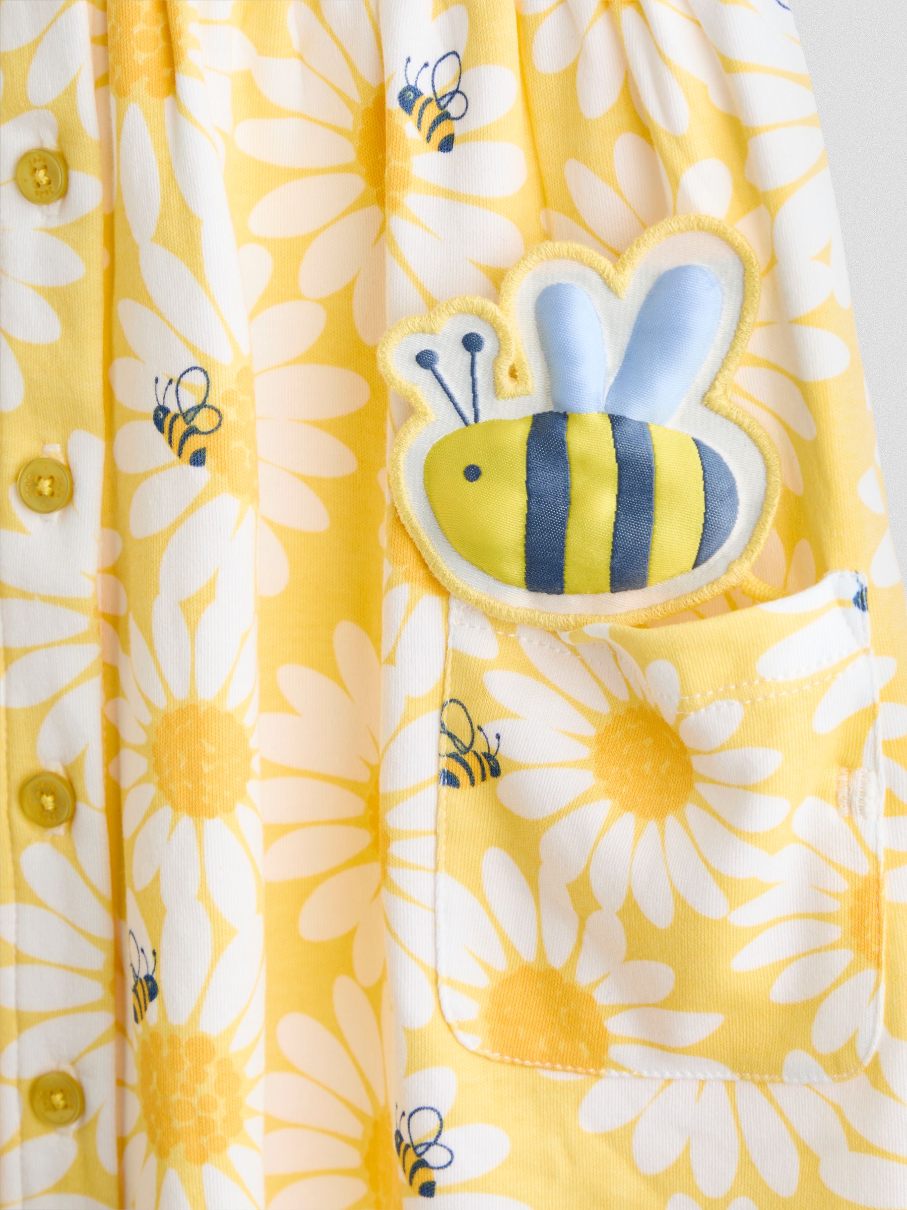 Yellow Button Down Pet In Pocket Dress - Image 3 of 3