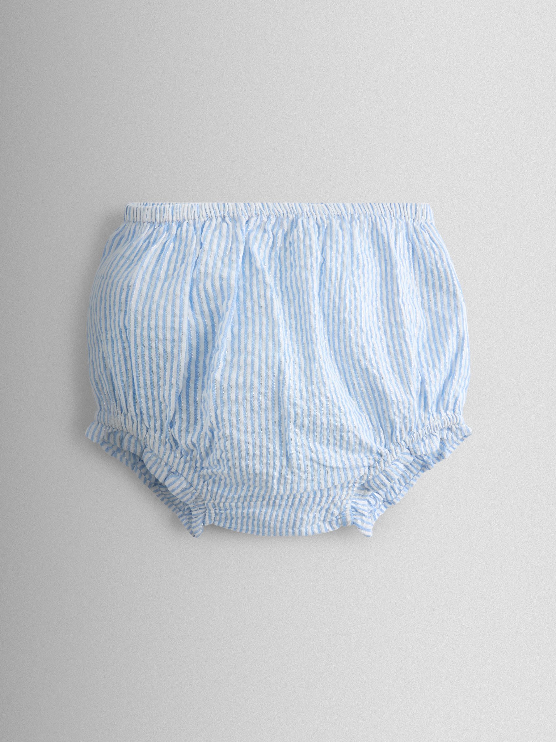 Blue Sparkle Smocked Sleeveless Nautical Dress - Image 4 of 7