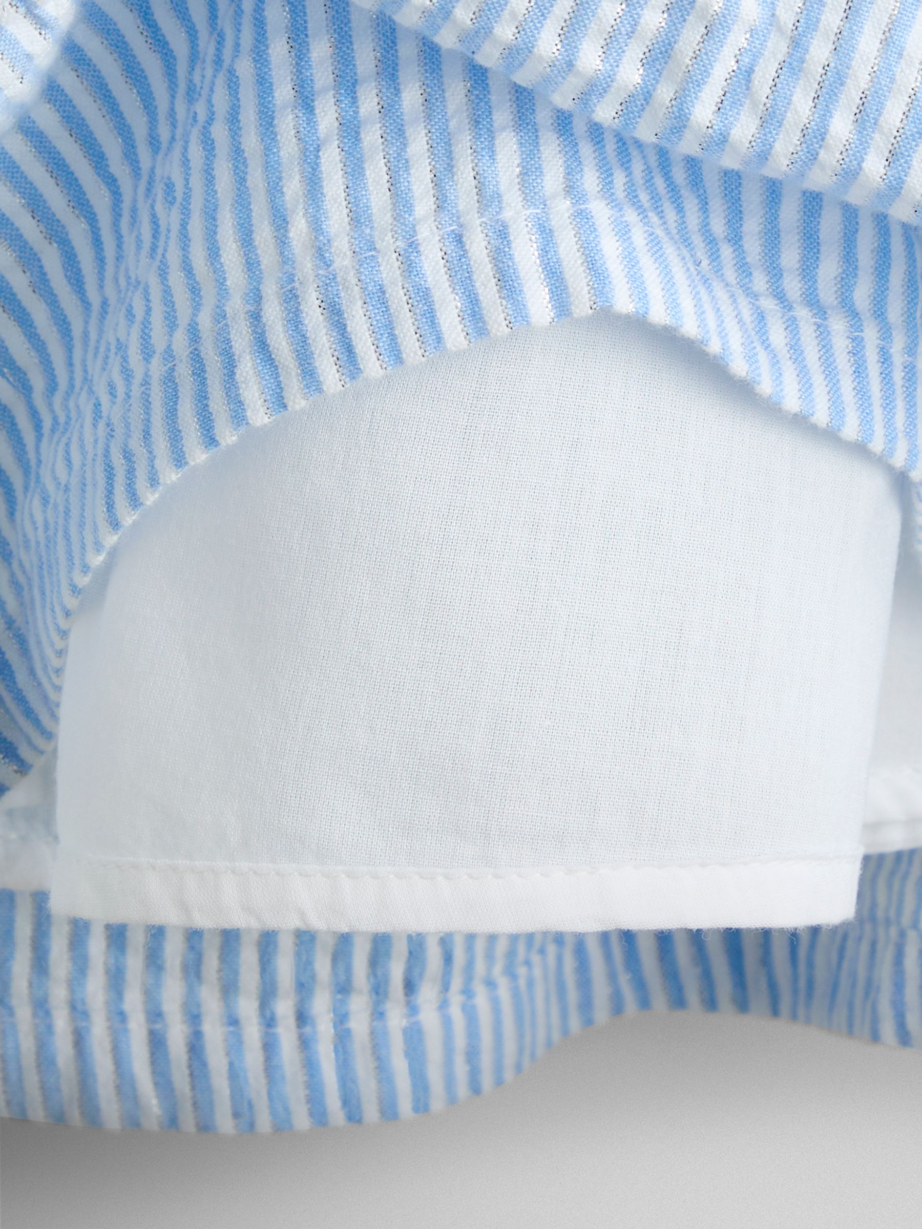 Blue Sparkle Smocked Sleeveless Nautical Dress - Image 7 of 7