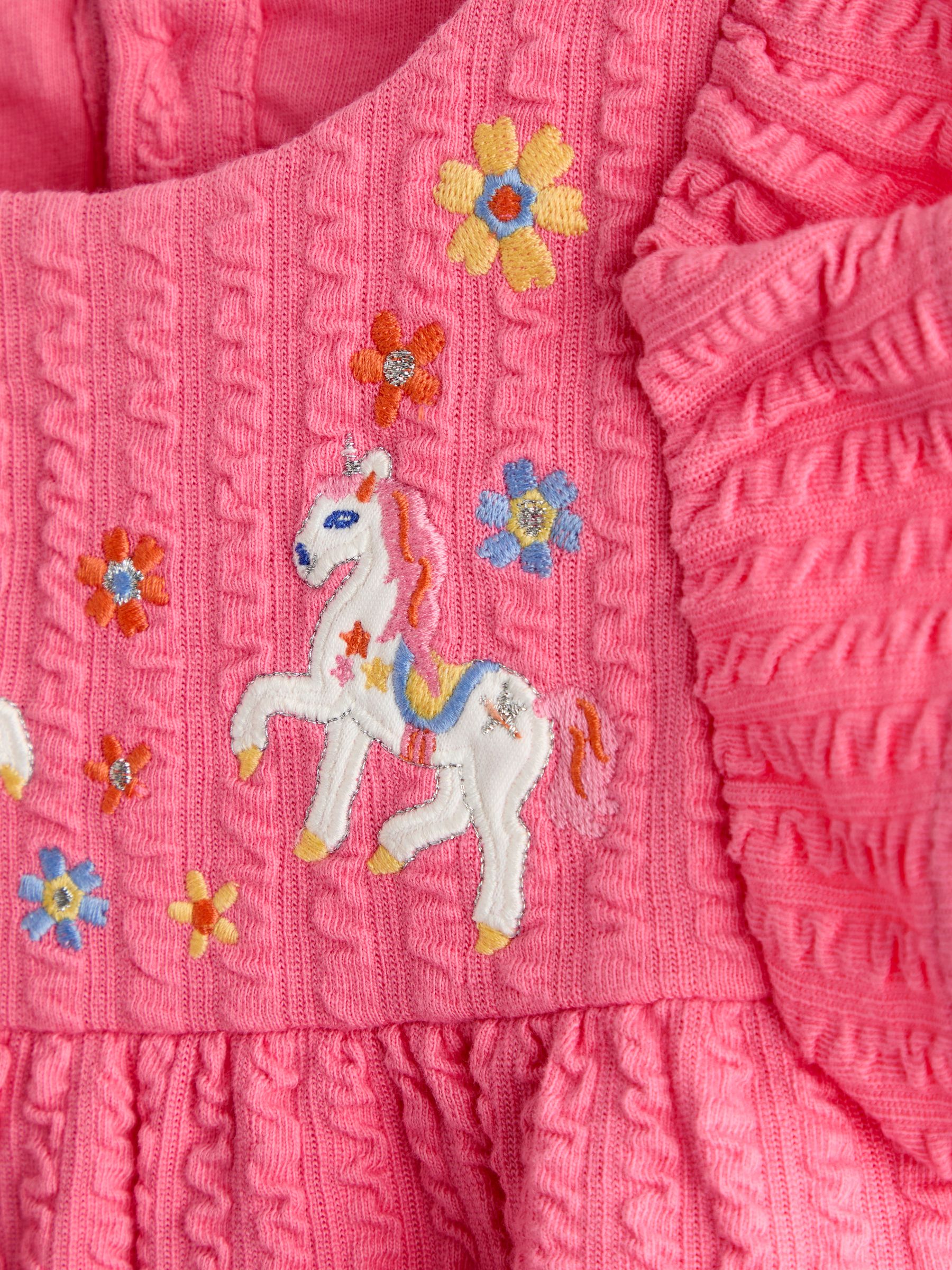 Pink Unicorn Embroidered Peplum T-Shirt - Image 3 of 3