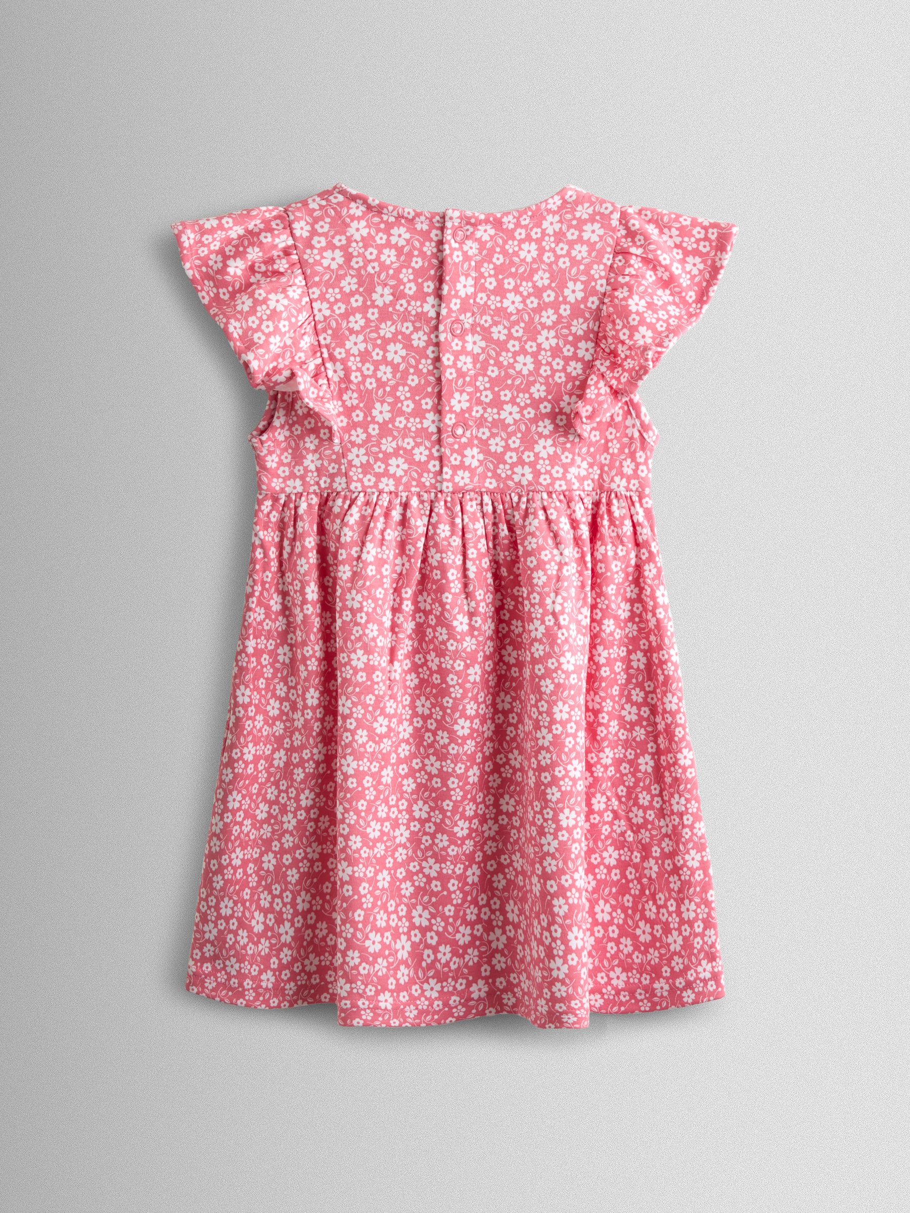 Orange Ruffle Sleeve Dress - Image 2 of 4