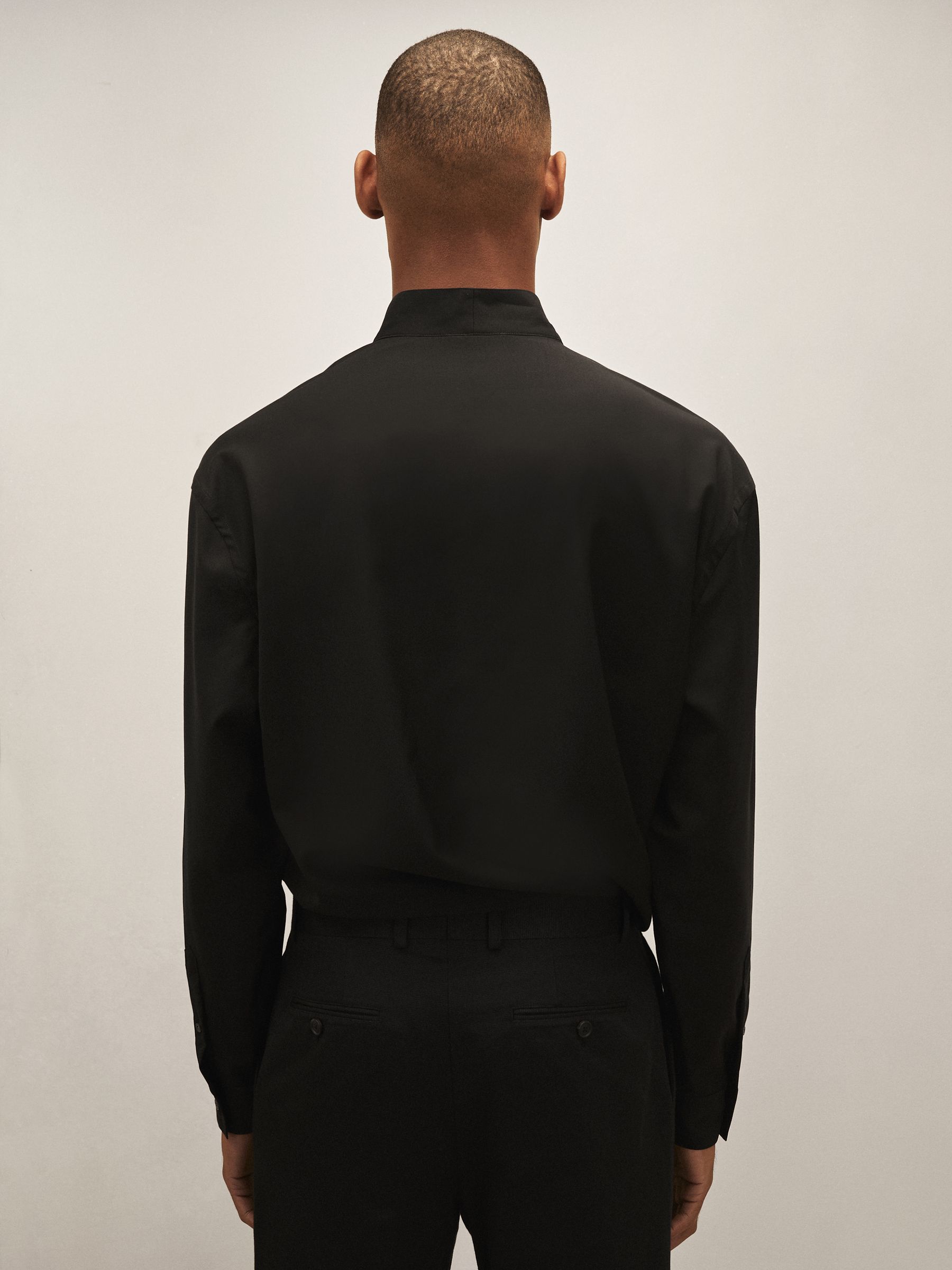 Reiss | Royal Ballet Tie-Neck Shirt in Black - Image 7 of 8