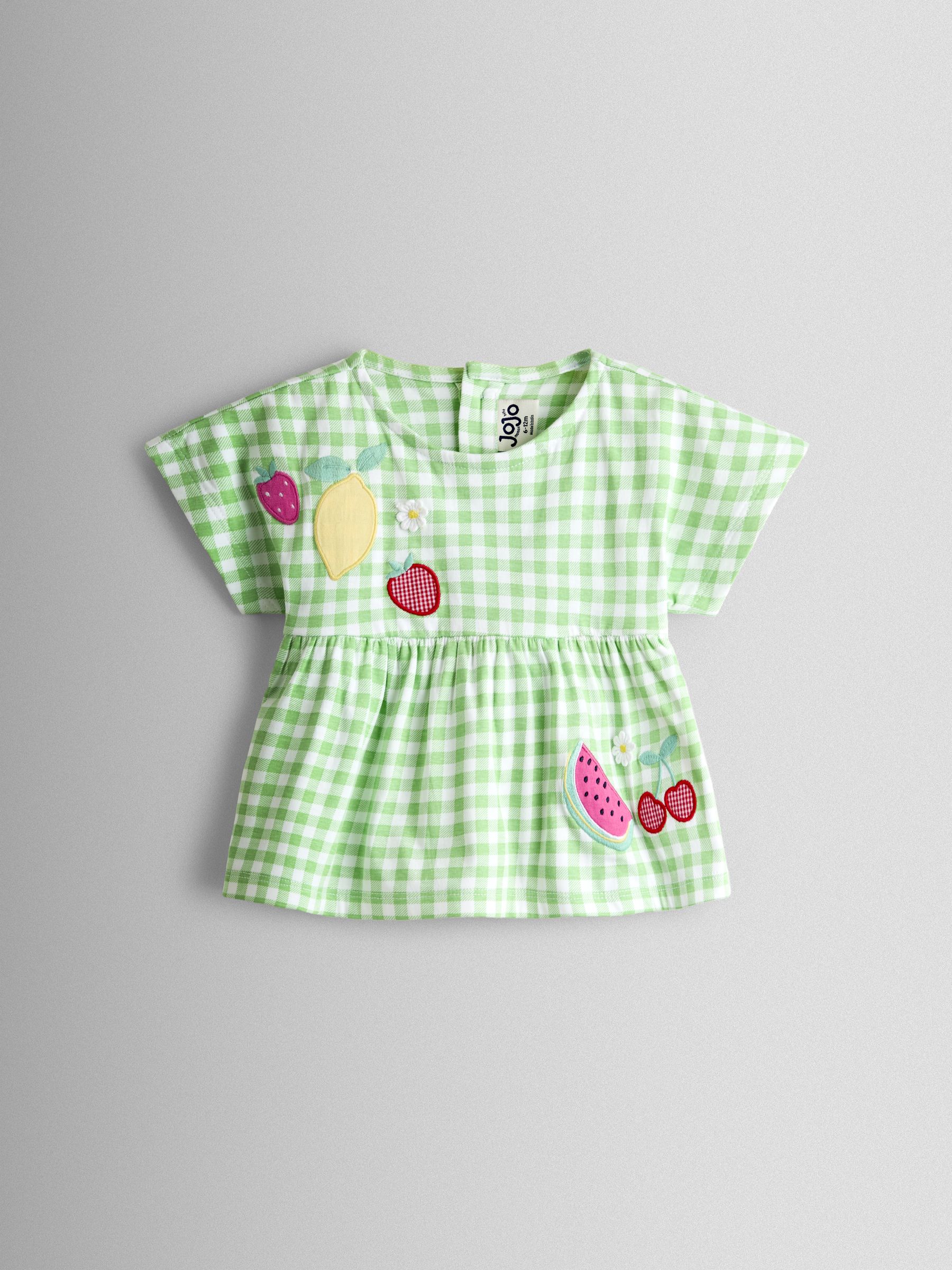 Green Fruit Appliqué Peplum T-Shirt - Image 1 of 3