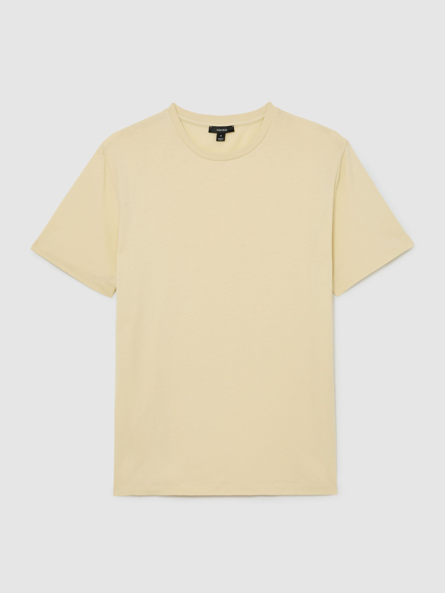 Cotton Crew-Neck Tailored-Fit T-Shirt in Sorbet Yellow - image 1