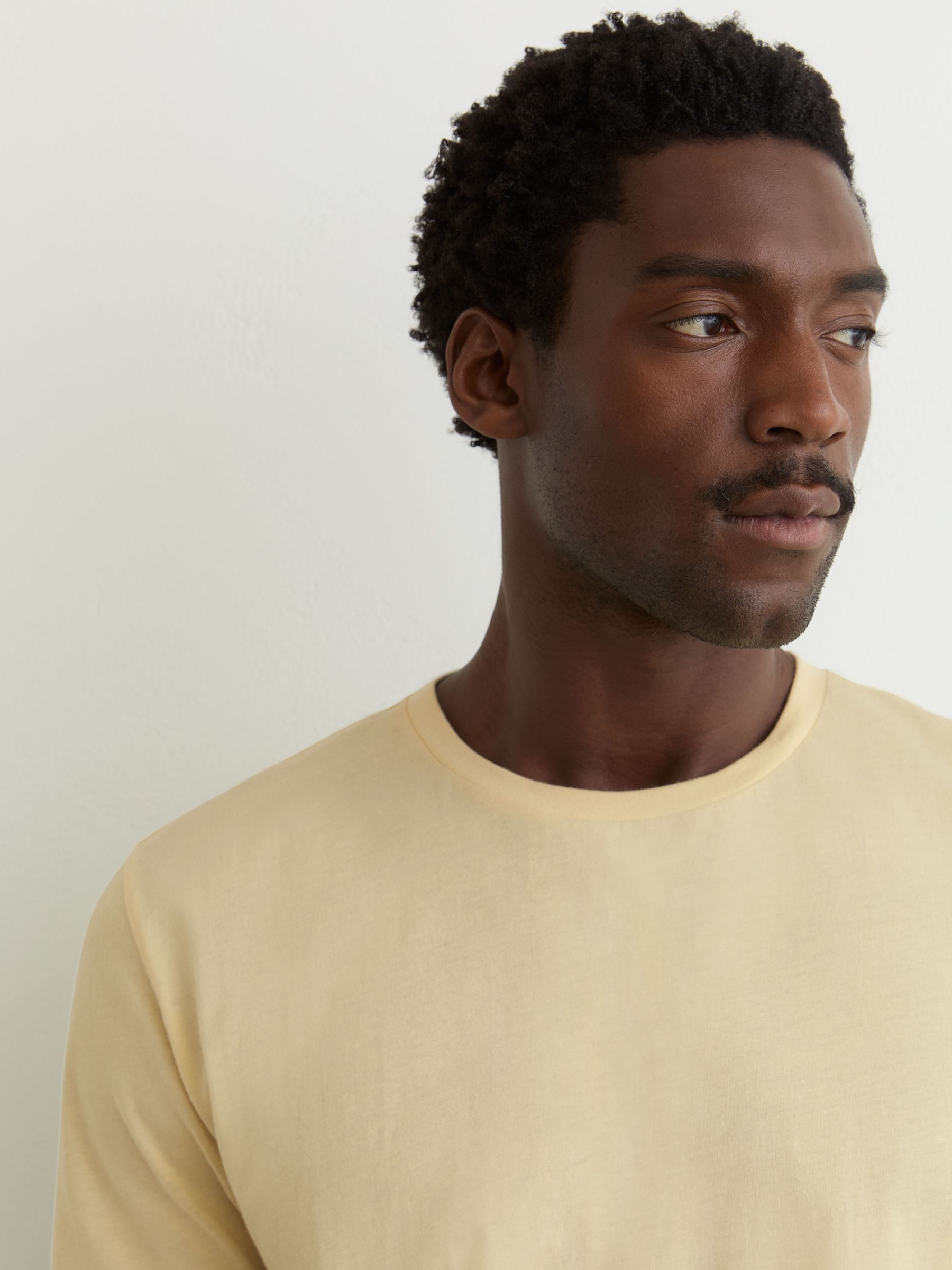 Cotton Crew-Neck Tailored-Fit T-Shirt in Sorbet Yellow - image 5