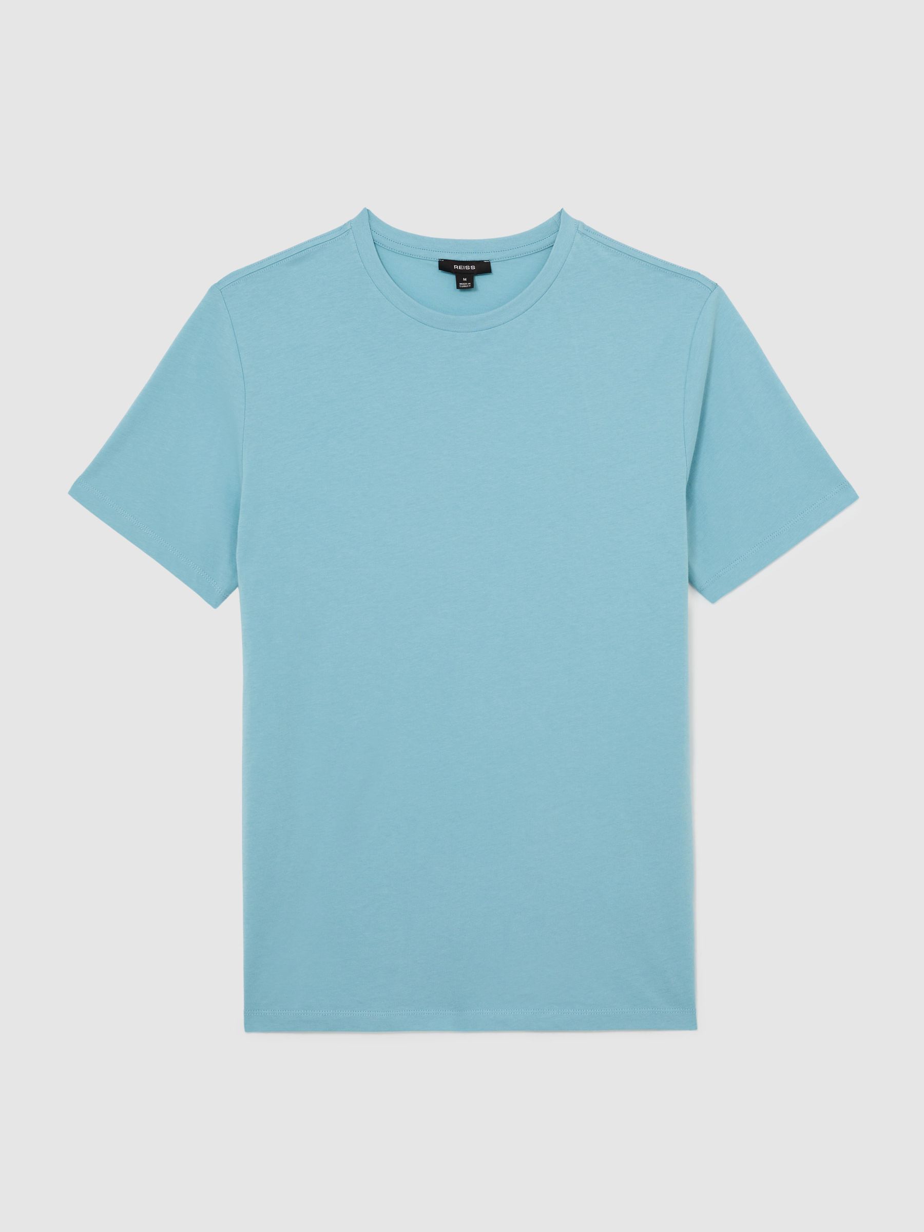 Cotton Crew-Neck Tailored-Fit T-Shirt in Sea Blue