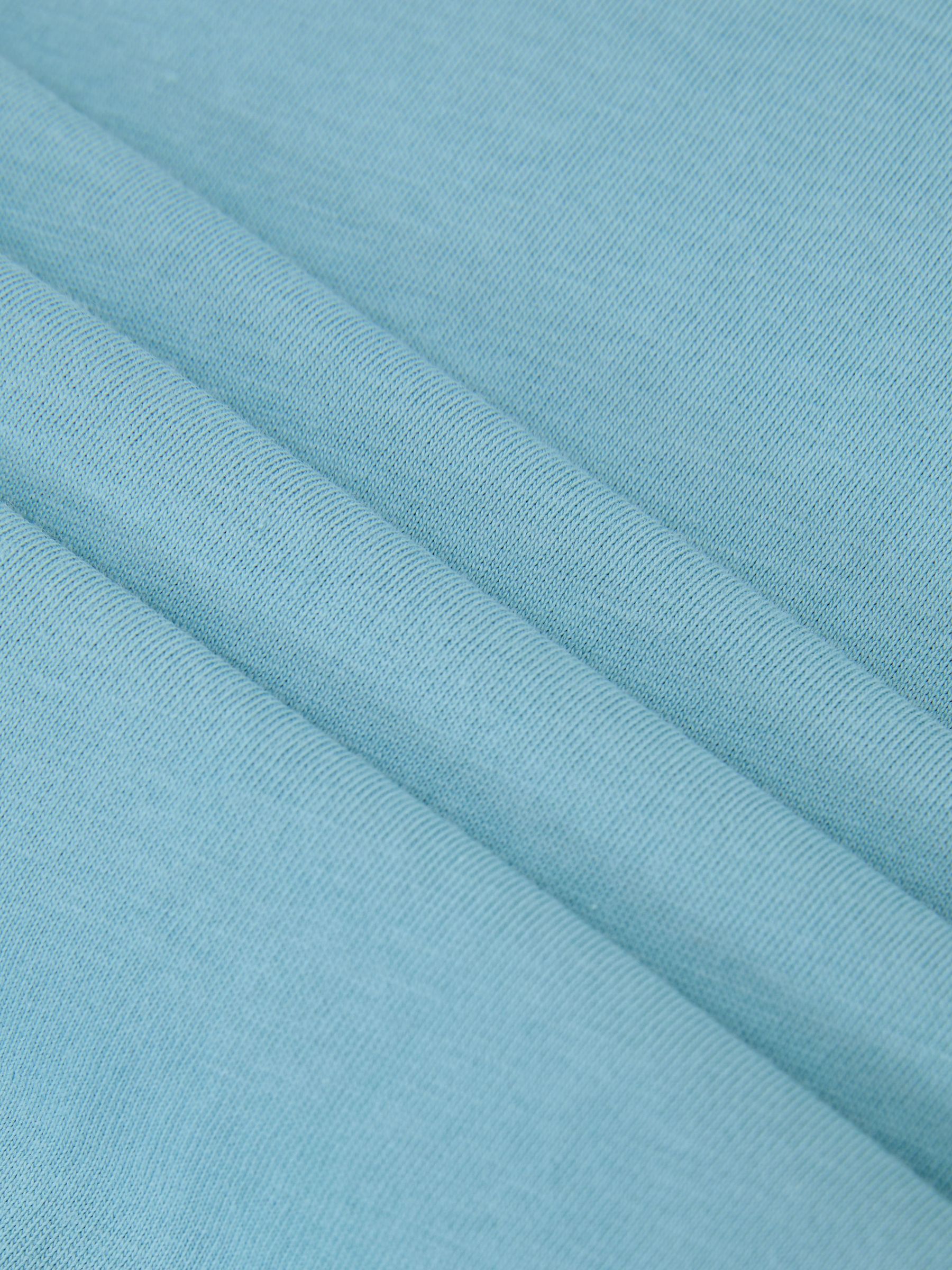 Cotton Crew-Neck Tailored-Fit T-Shirt in Sea Blue - Image 6 of 6