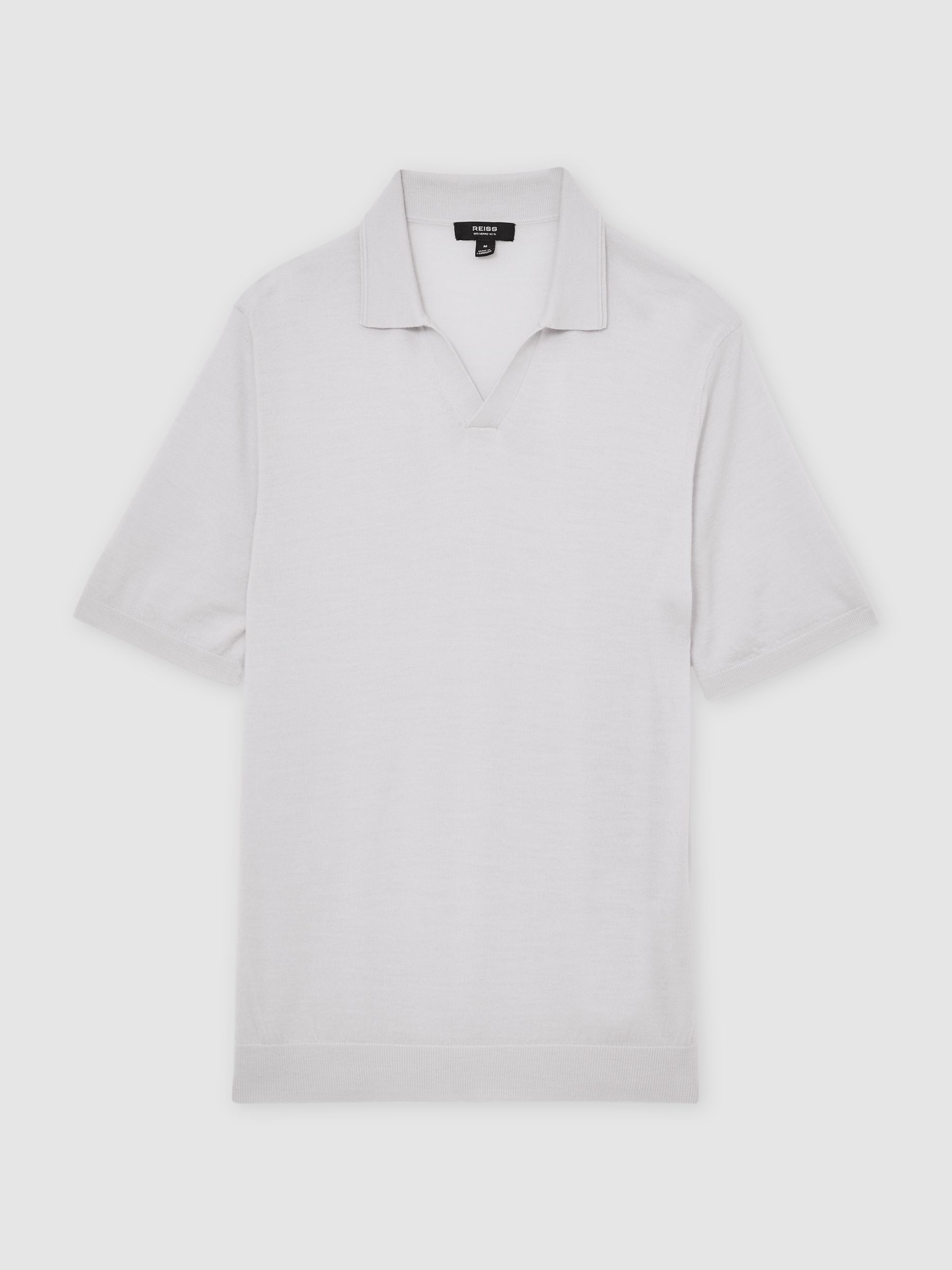 Wool Open-Collar Polo Shirt in Frost Blue - image 1
