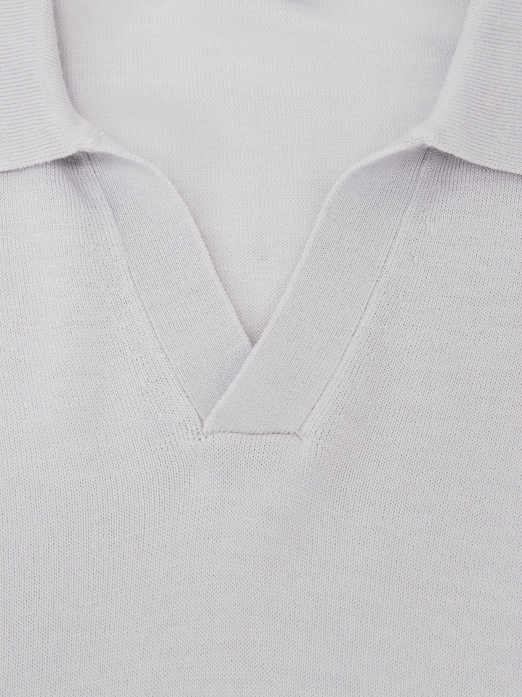 Wool Open-Collar Polo Shirt in Frost Blue - image 3