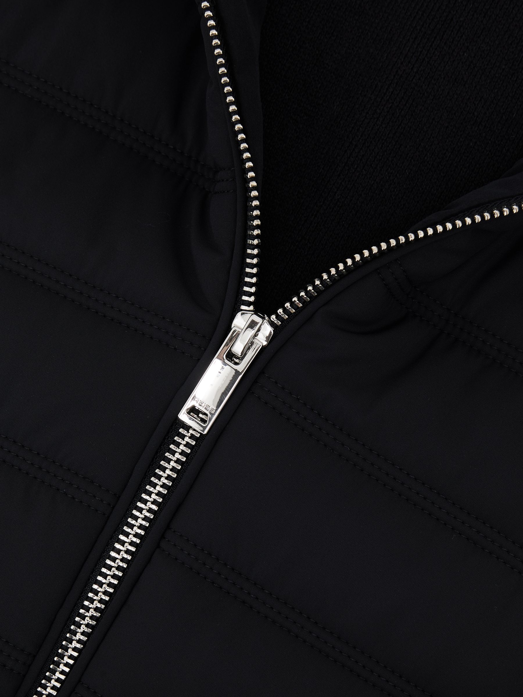 Funnel-Neck Quilted Knit Gilet in Navy - image 2