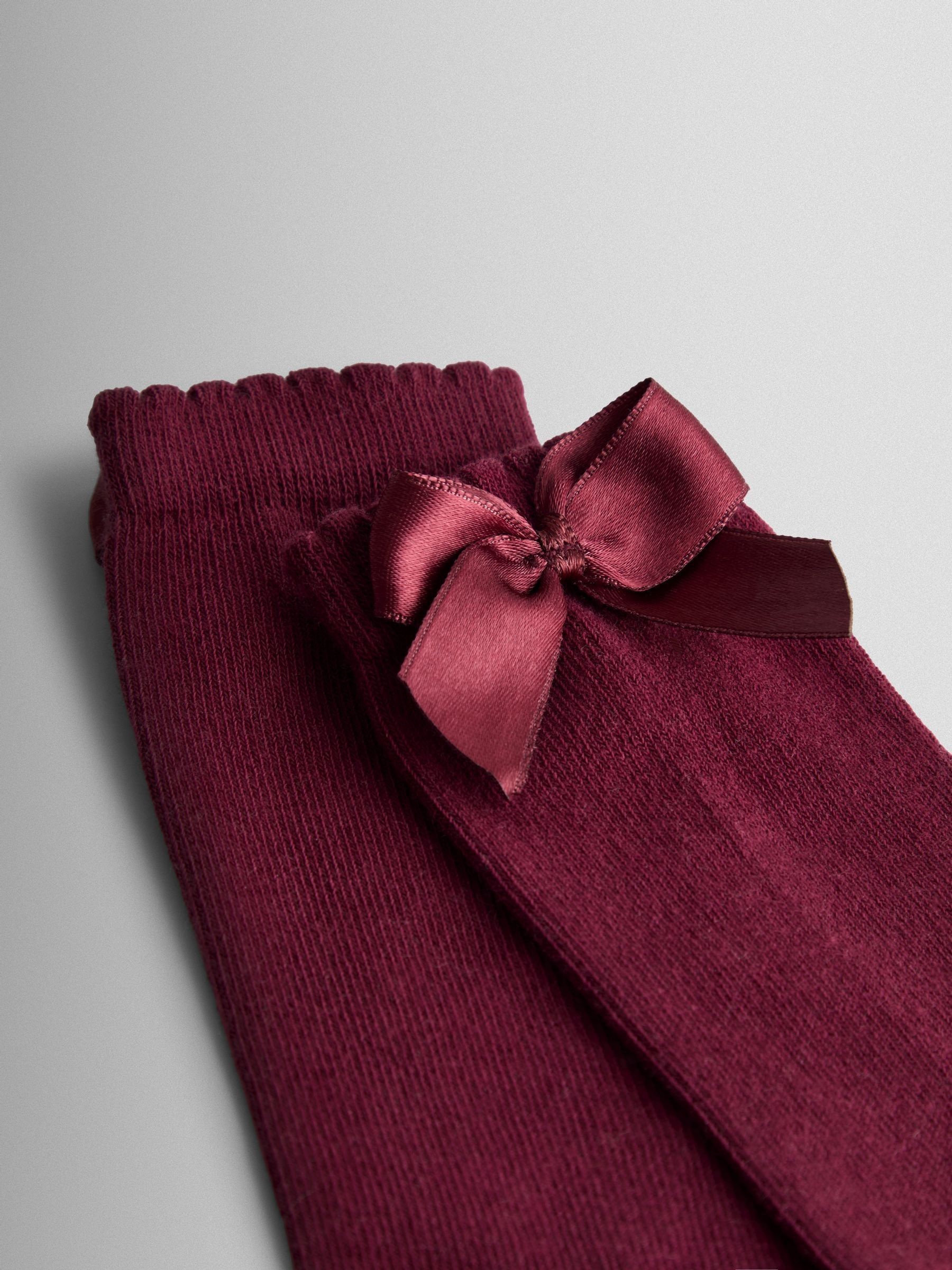 Berry Bow Long Socks - Image 2 of 4