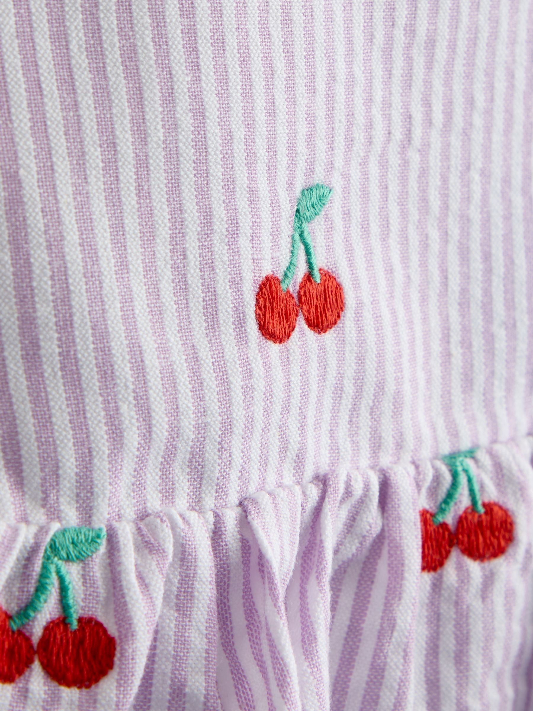 Lilac Purple Cherry Embroidered Sleeveless Blouse and Trouser Set - Image 6 of 7