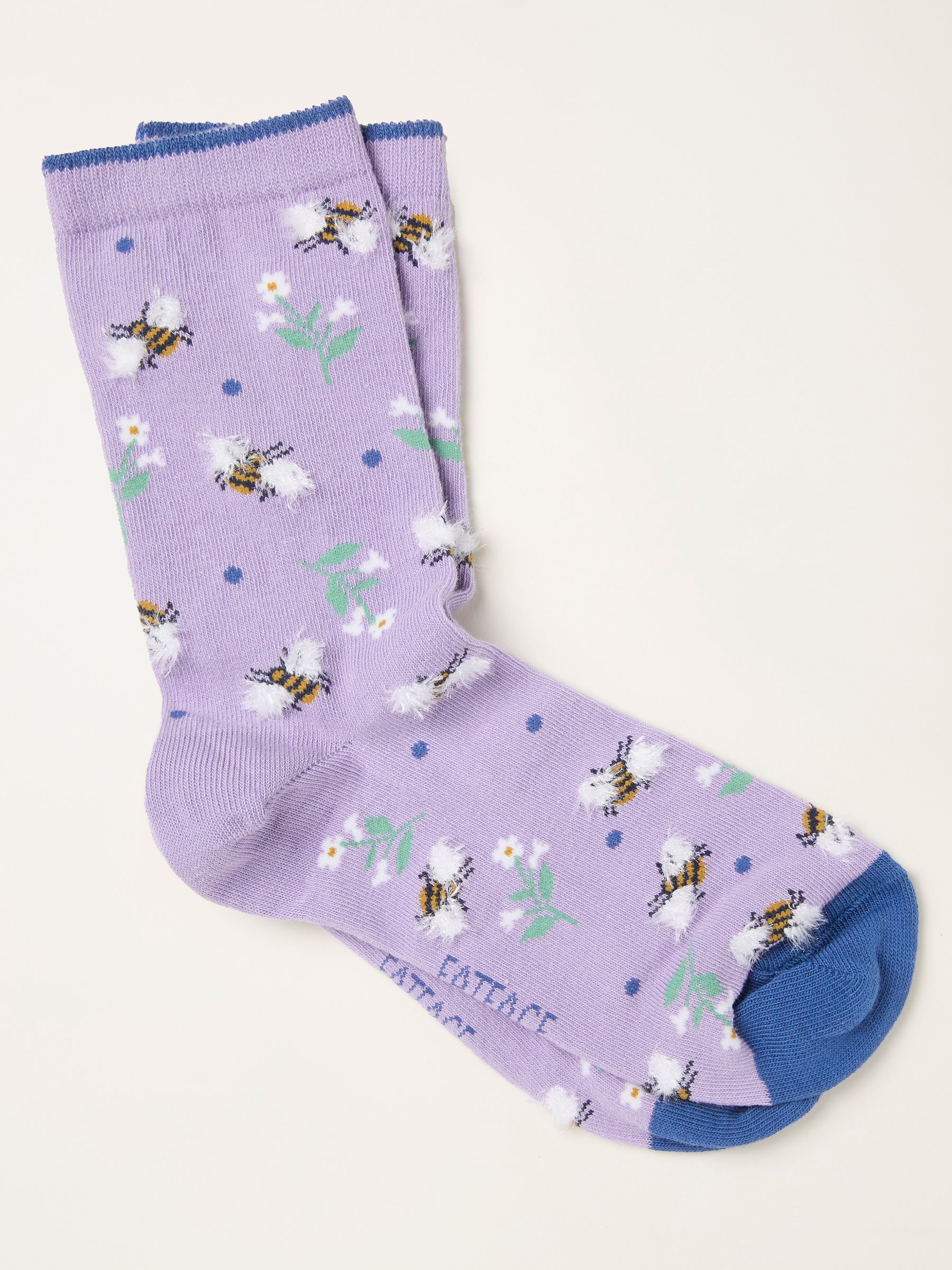 Lilac Purple Bee Floral Socks - Image 1 of 2