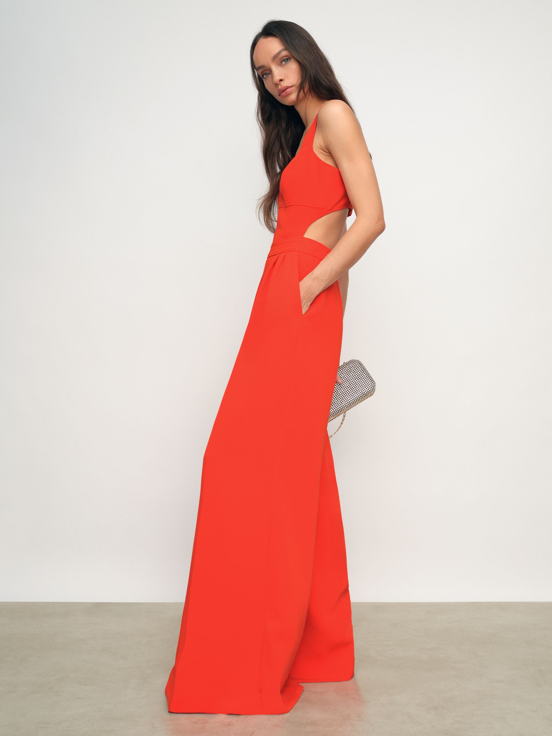 Wide-Leg Cut-Out Jumpsuit in Orange - image 5