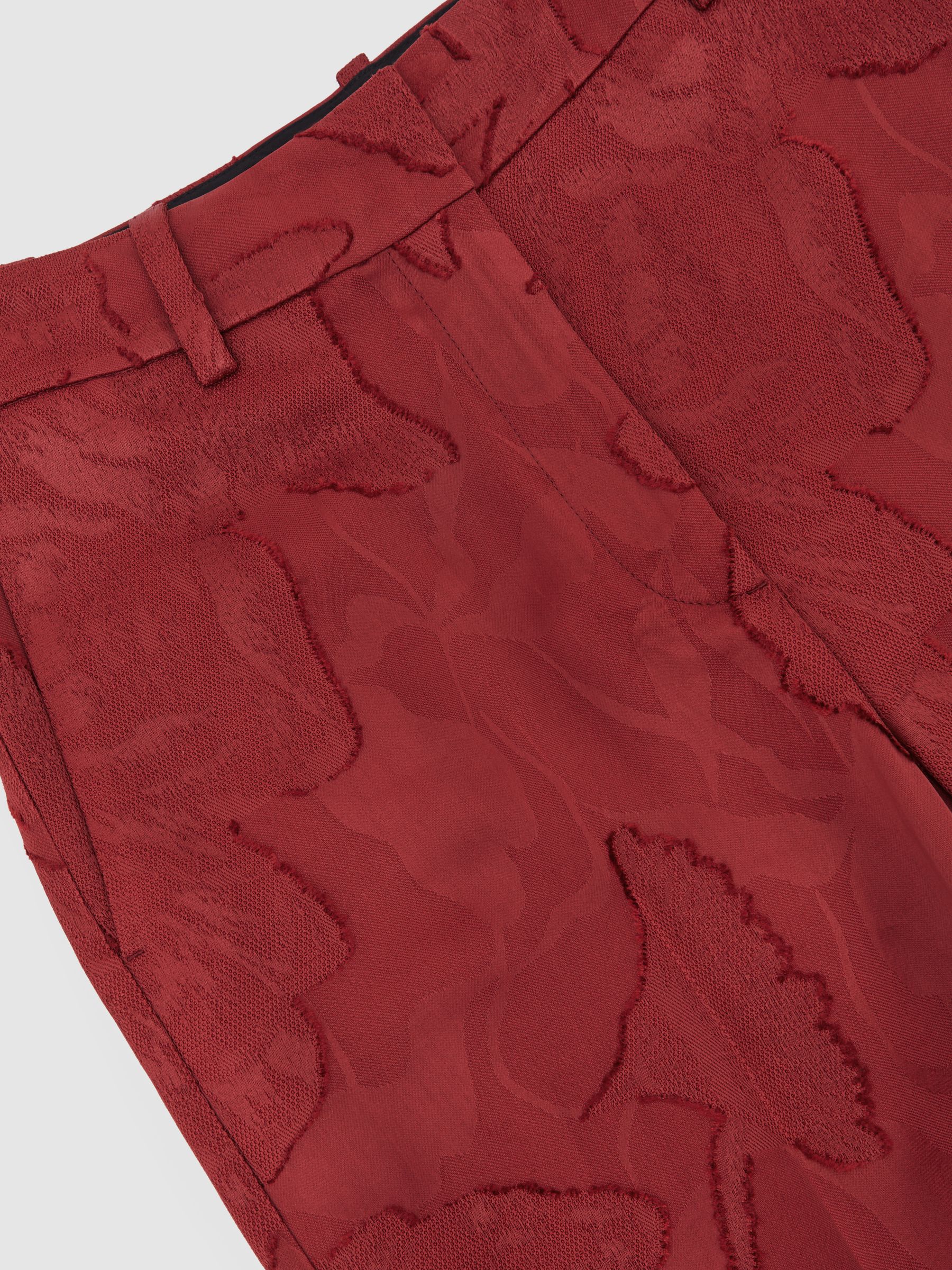 Atelier Jacquard Wide-Leg Trousers in Red - image 4