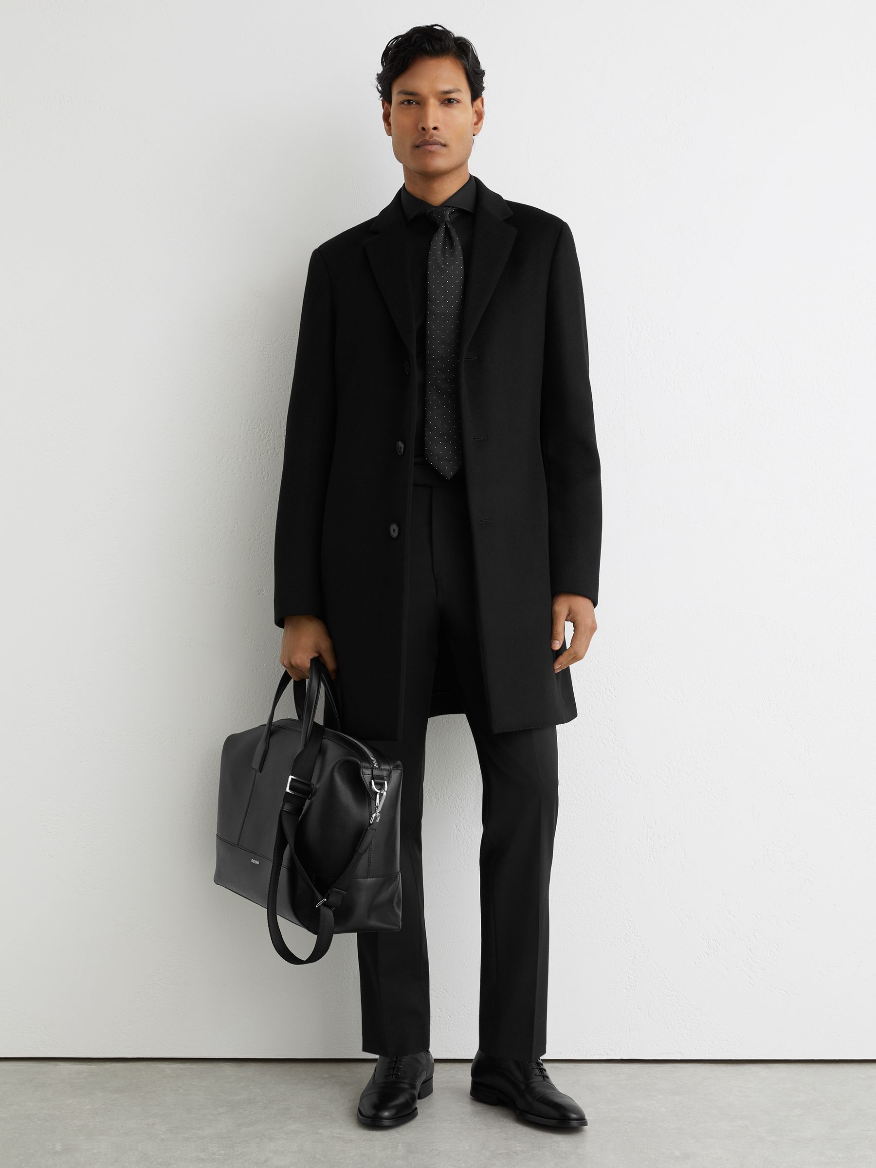 Cotton-Twill Two-Fold Slim-Fit Shirt in Black - Image 3 of 7