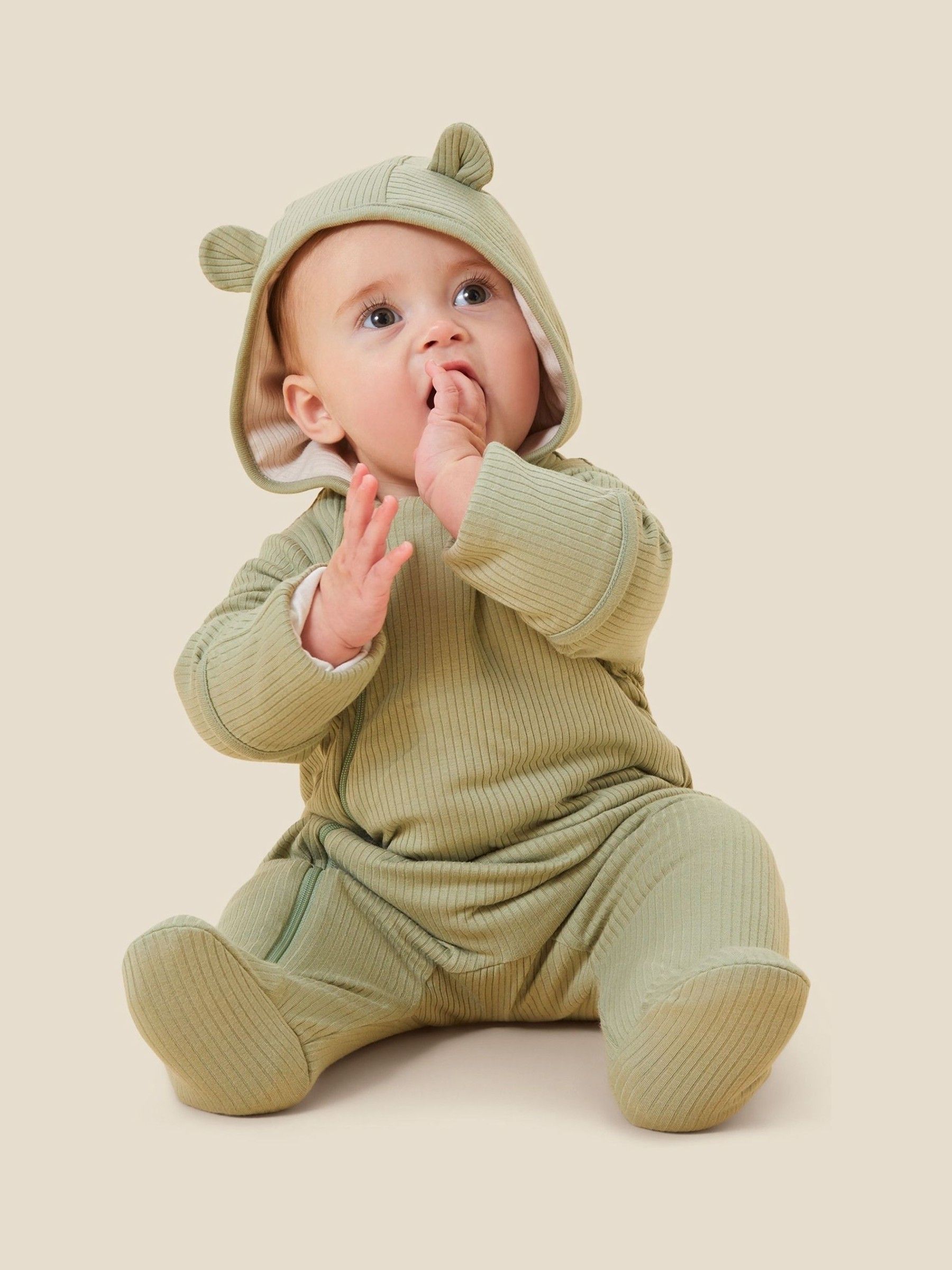 MORI Green Cosy Zip-Up Pramsuit - Image 1 of 6