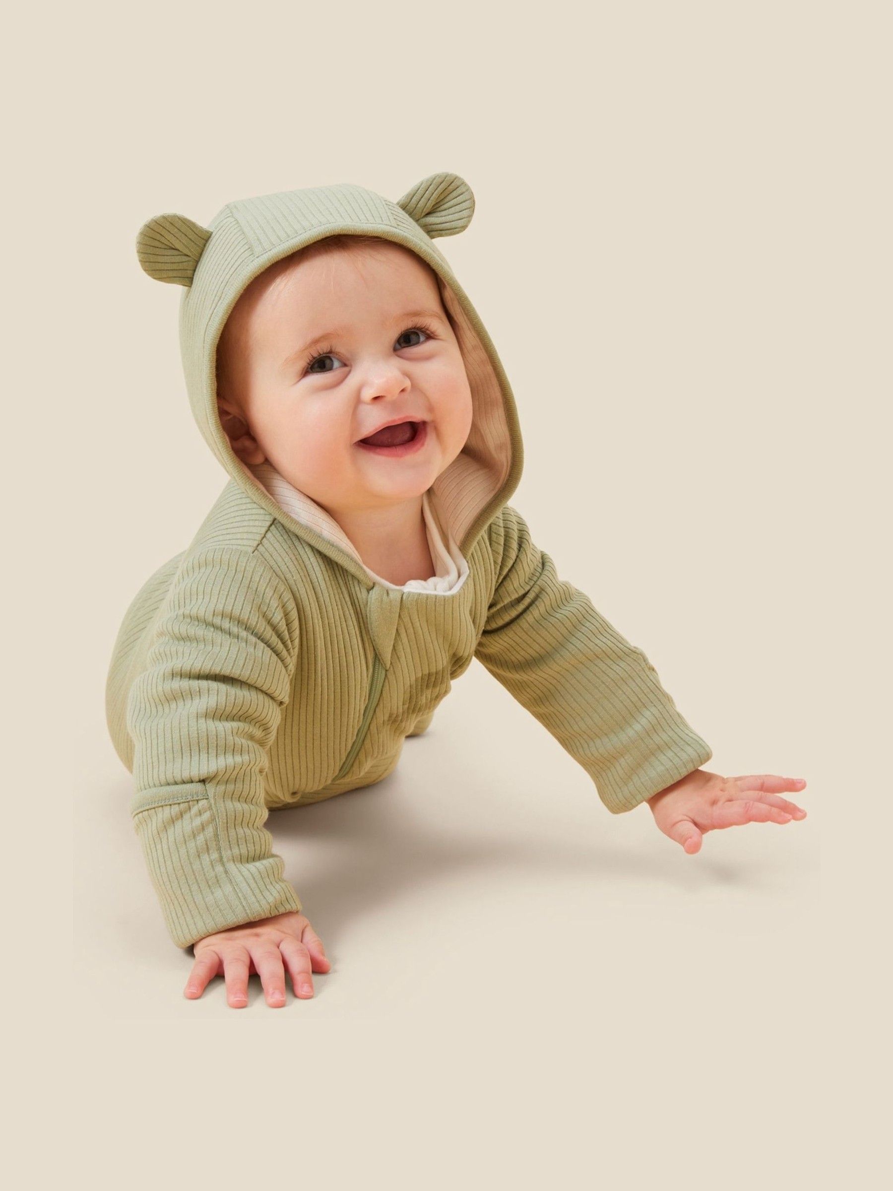 MORI Green Cosy Zip-Up Pramsuit - Image 2 of 6