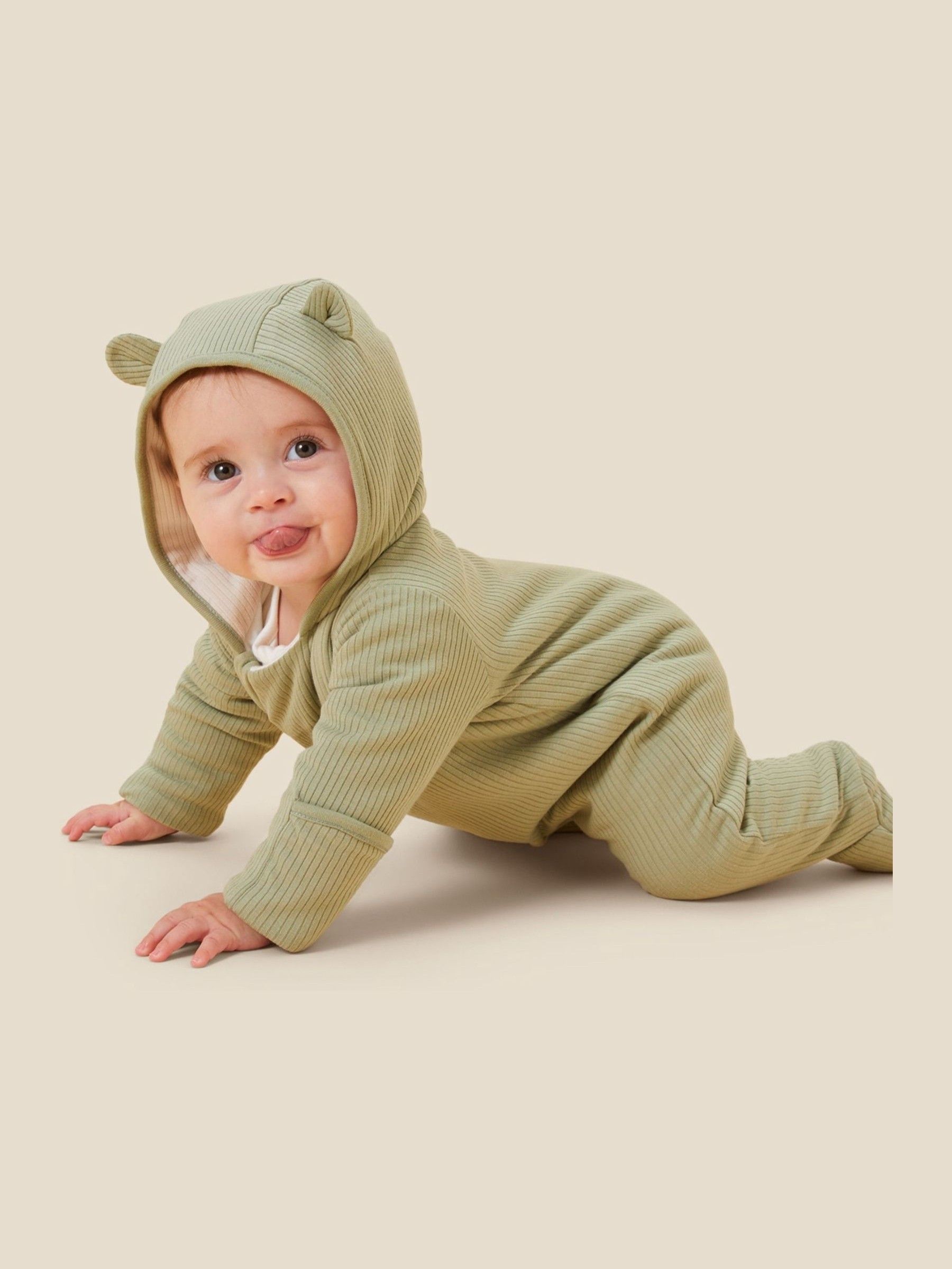 MORI Green Cosy Zip-Up Pramsuit - Image 3 of 6