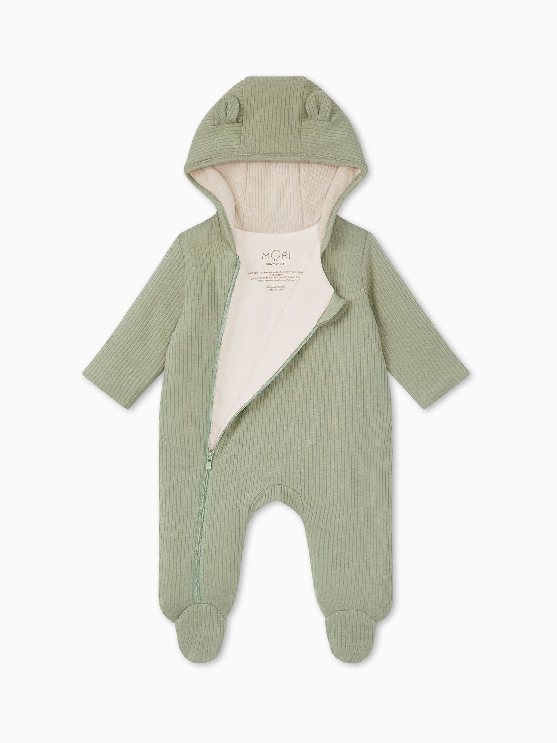 MORI Green Cosy Zip-Up Pramsuit - Image 5 of 6