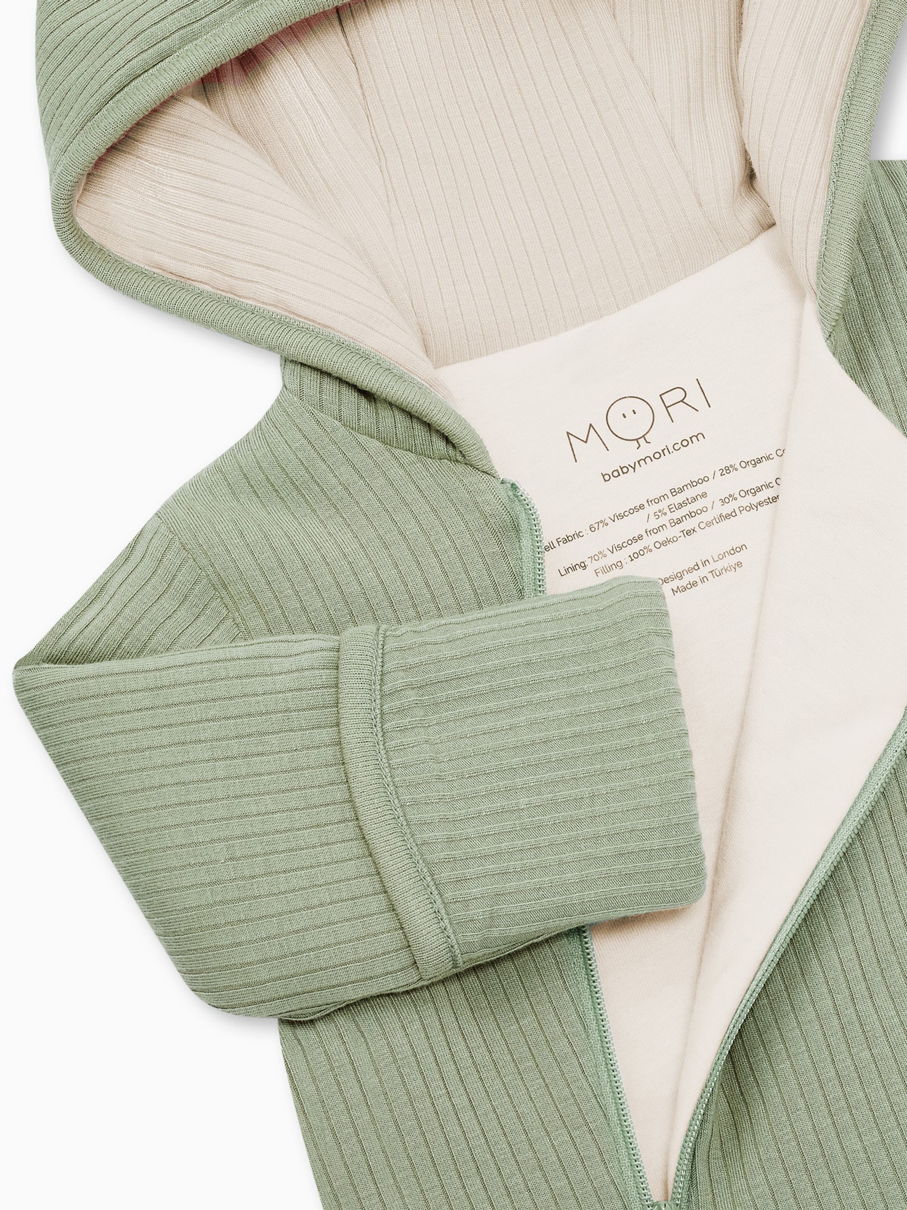 MORI Green Cosy Zip-Up Pramsuit - Image 6 of 6