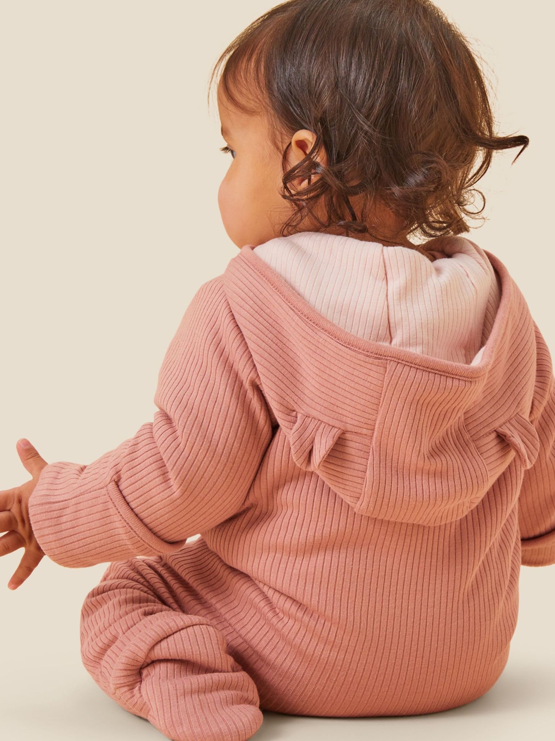 MORI Pink Cosy Zip-Up Pramsuit - Image 2 of 5