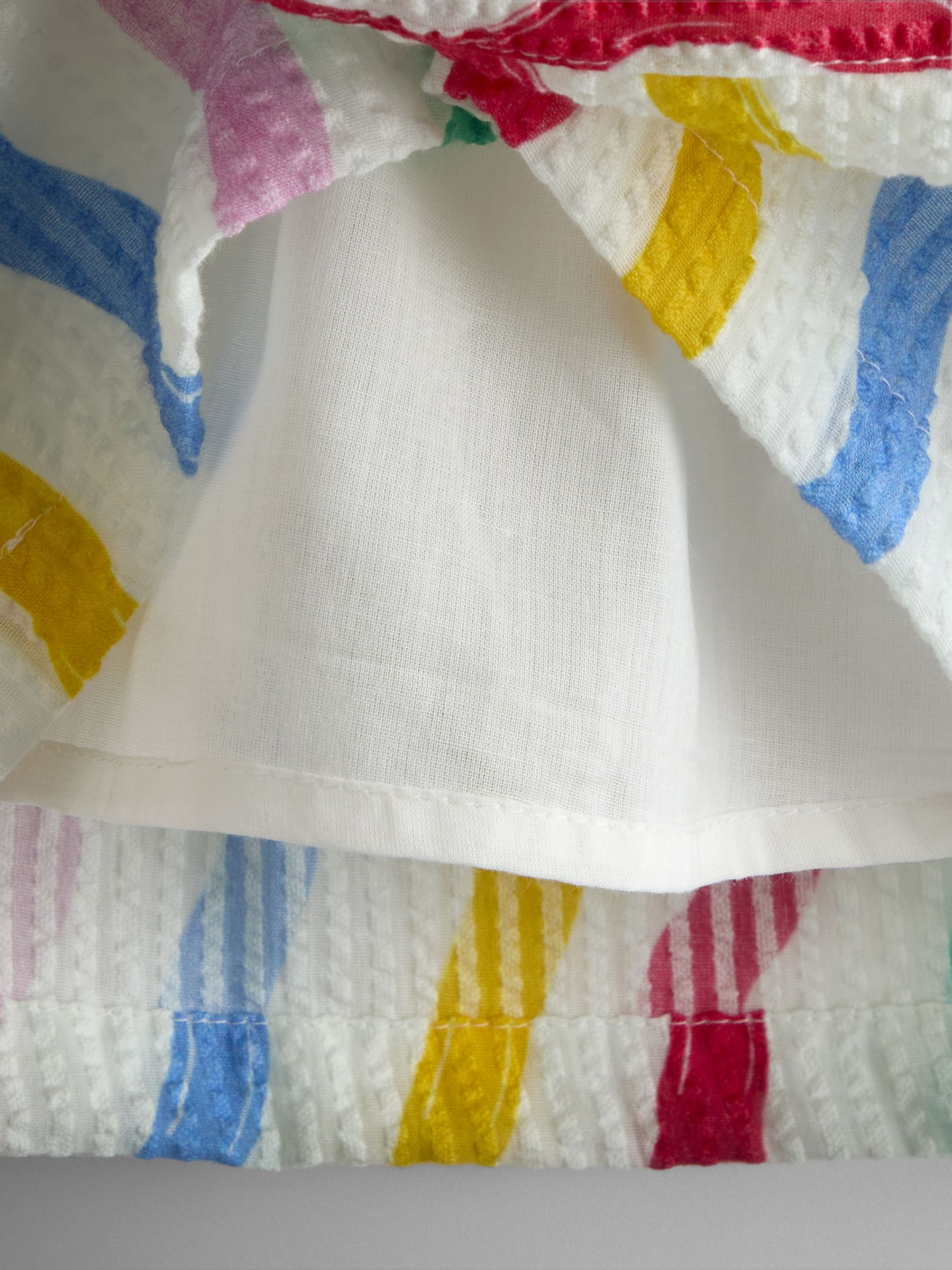 White Rainbow Waves Button Through Sleeveless Dress - Image 4 of 4