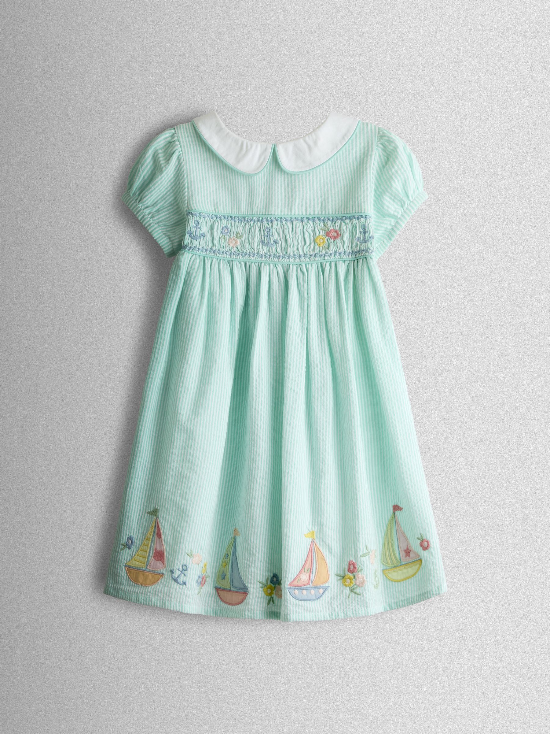 Green Appliqué Smocked Dress - Image 2 of 8