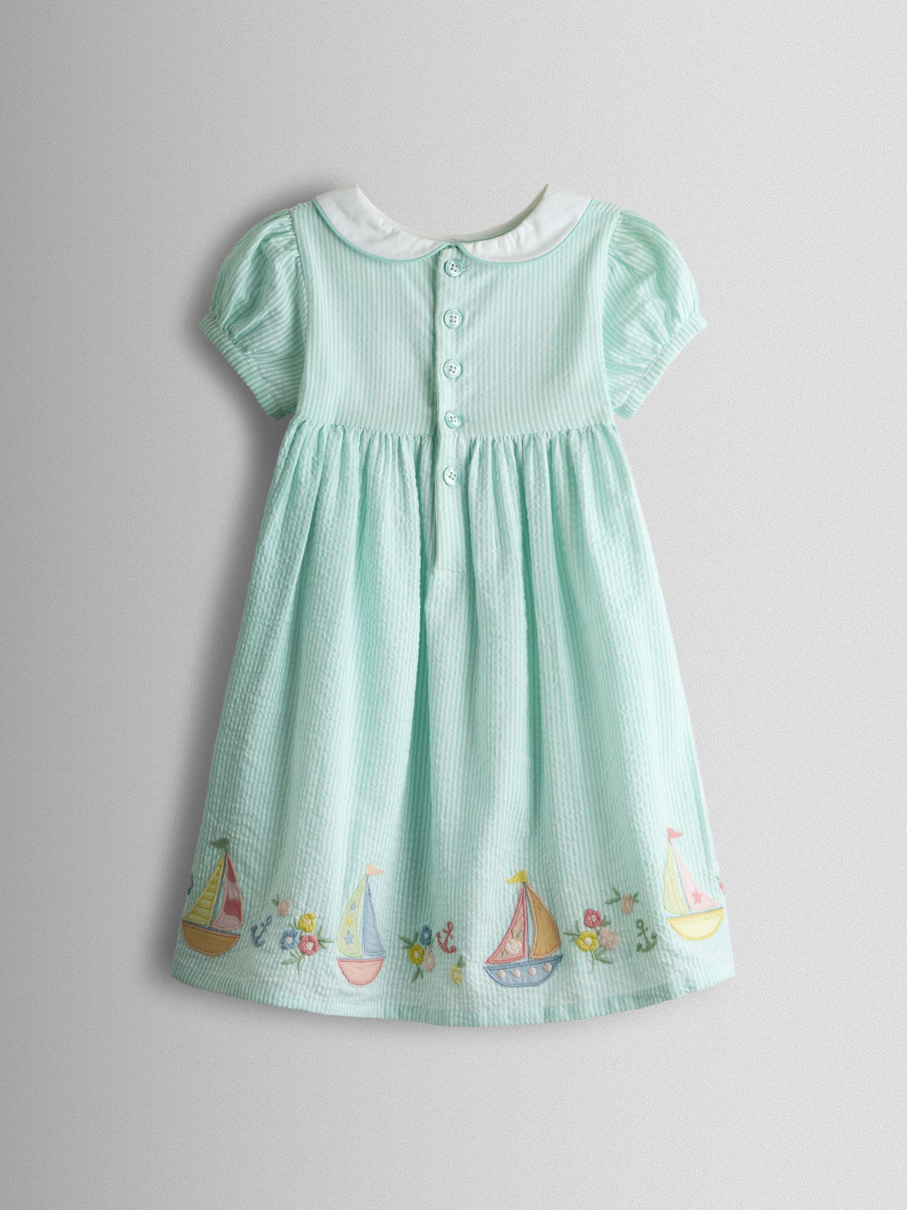 Green Appliqué Smocked Dress - Image 3 of 8