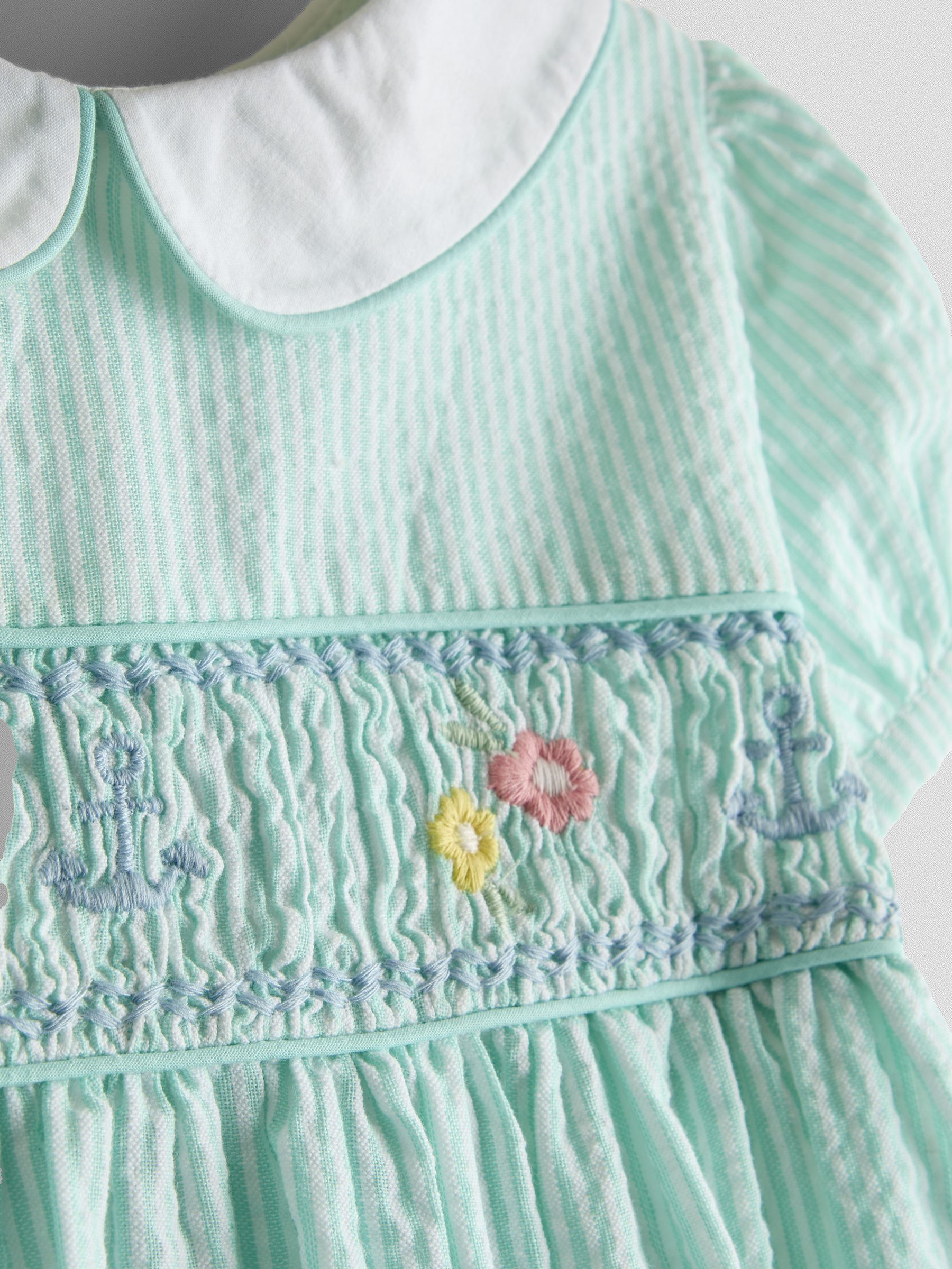 Green Appliqué Smocked Dress - Image 6 of 8