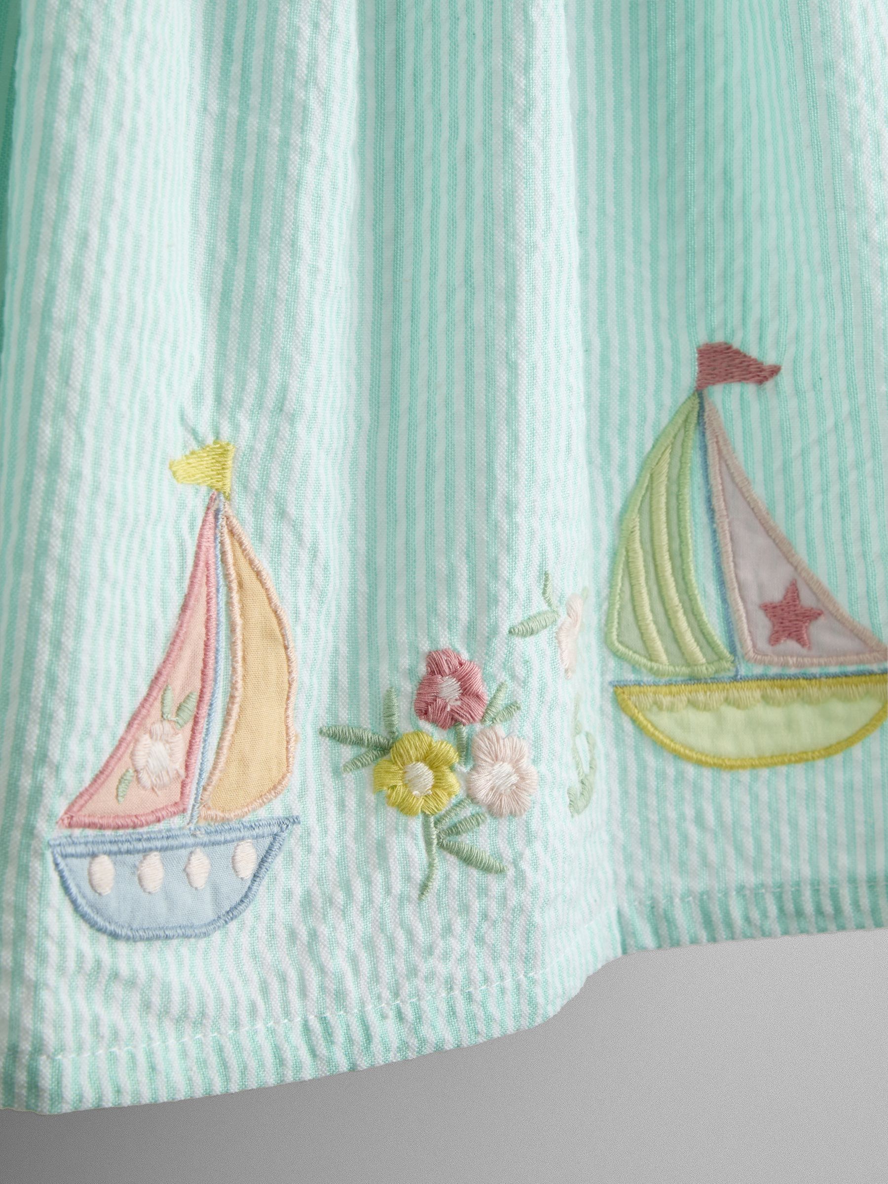 Green Appliqué Smocked Dress - Image 7 of 8