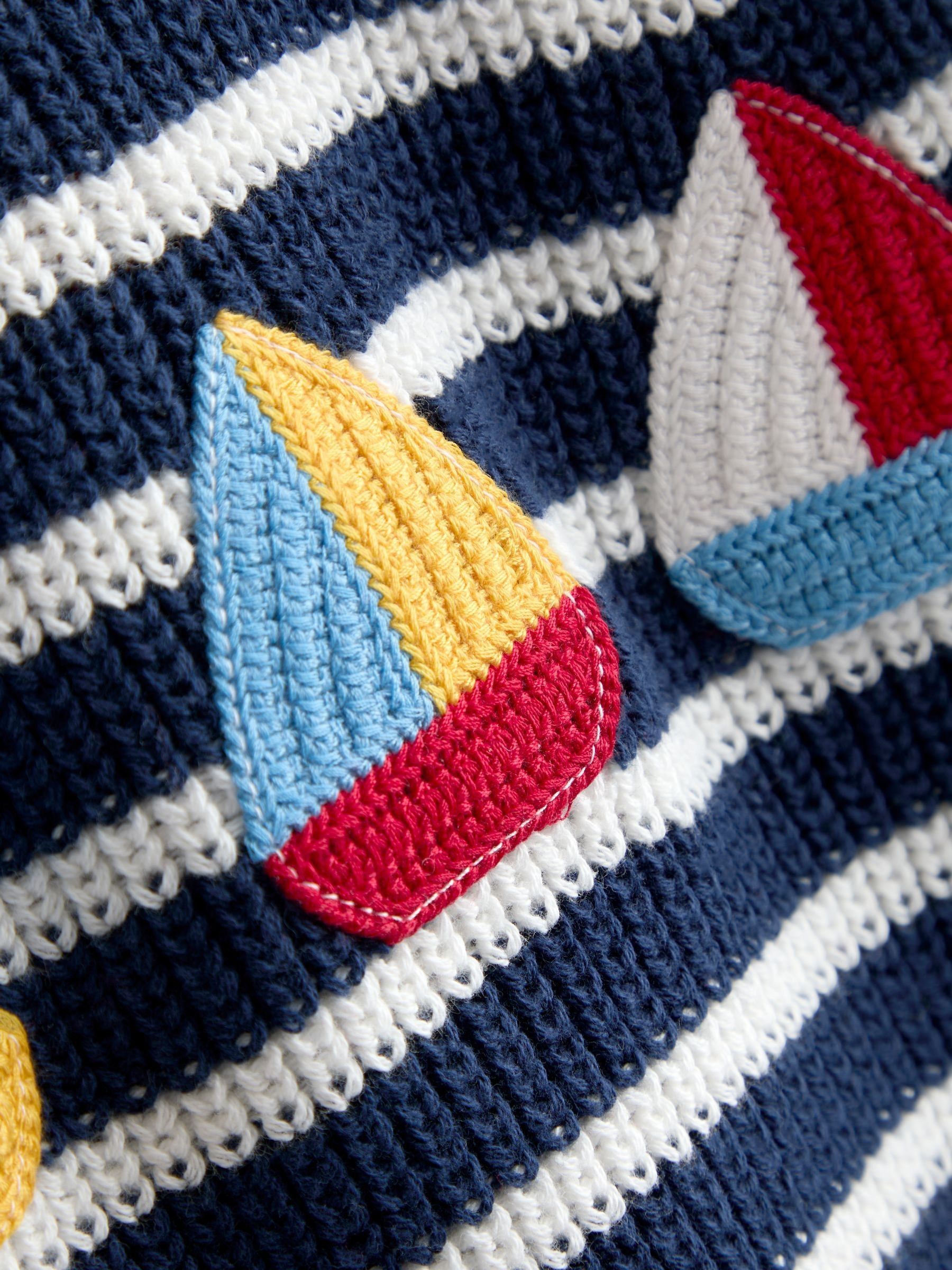 Blue Crochet Boat Jumper - Image 3 of 3 Blue Crochet Boat Jumper - Image 3 of 3