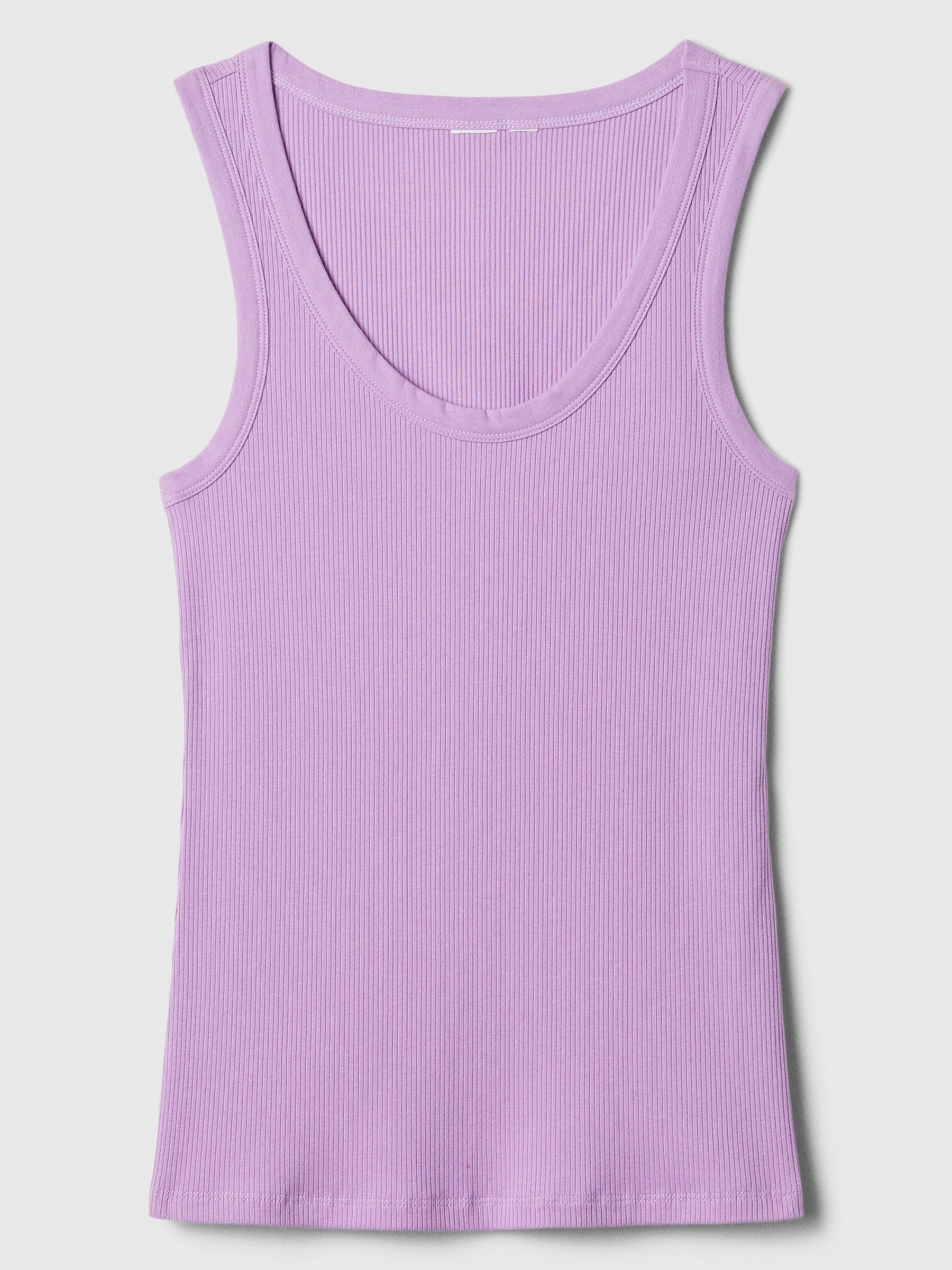 Purple Soft Ribbed Sleeveless Vest Top - Image 5 of 5