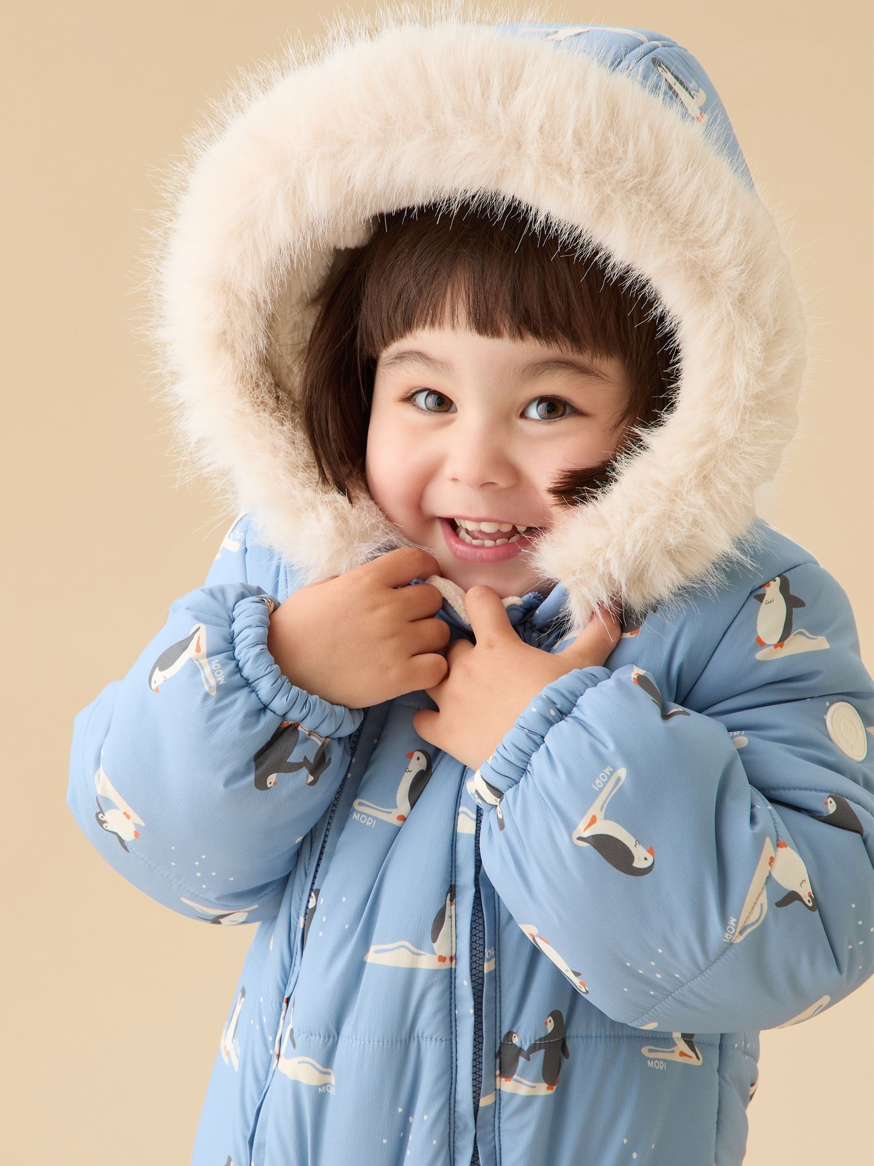 MORI Blue Cosy Zip-Up Lined Snowsuit - Image 1 of 7