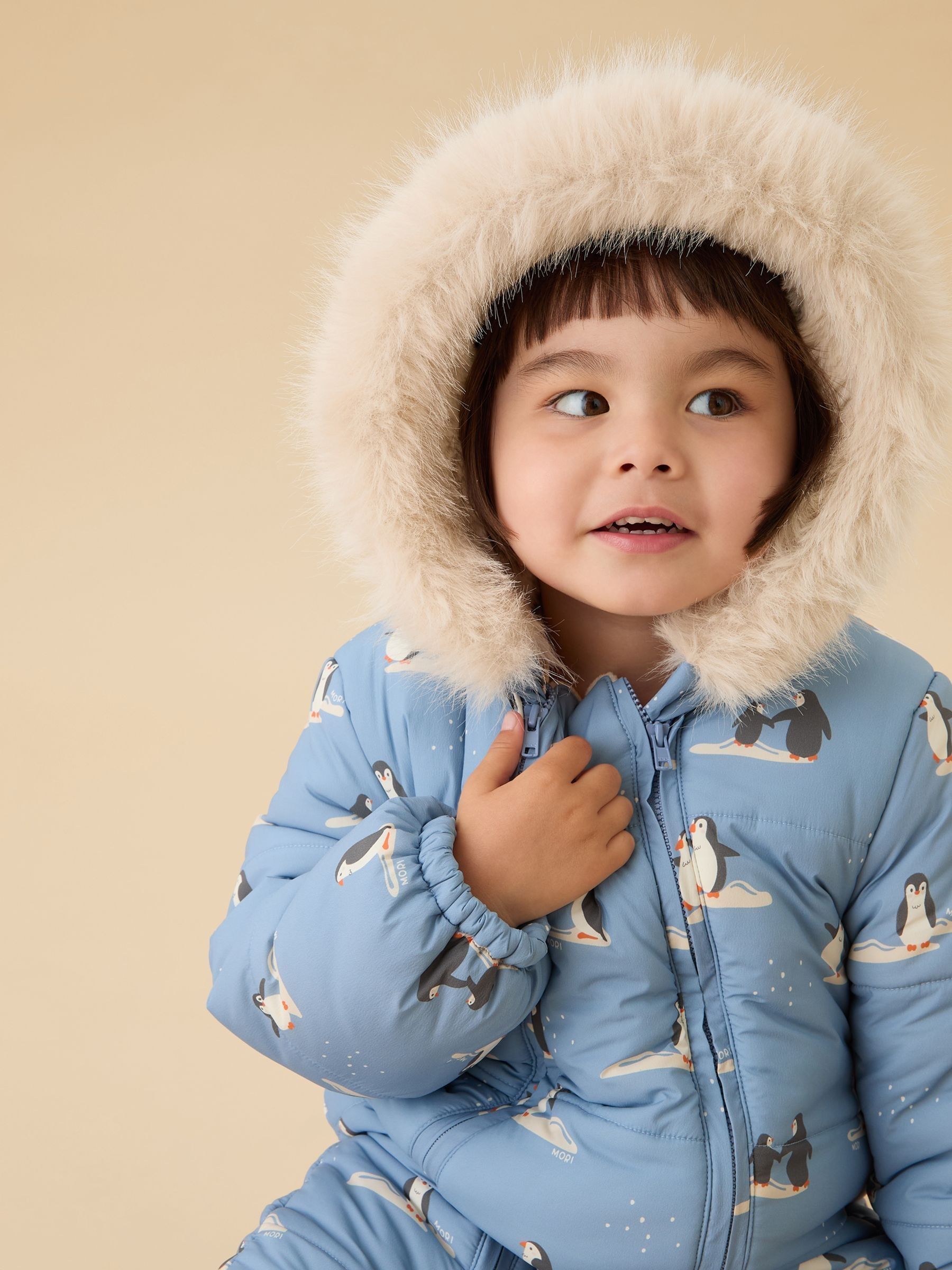MORI Blue Cosy Zip-Up Lined Snowsuit - Image 2 of 7